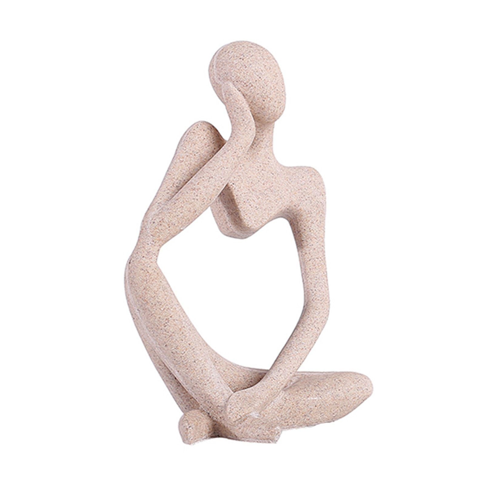 Sandstone Craft Desktop Decor Bookshelf Ornaments Abstract Thinker Office Resin Statues