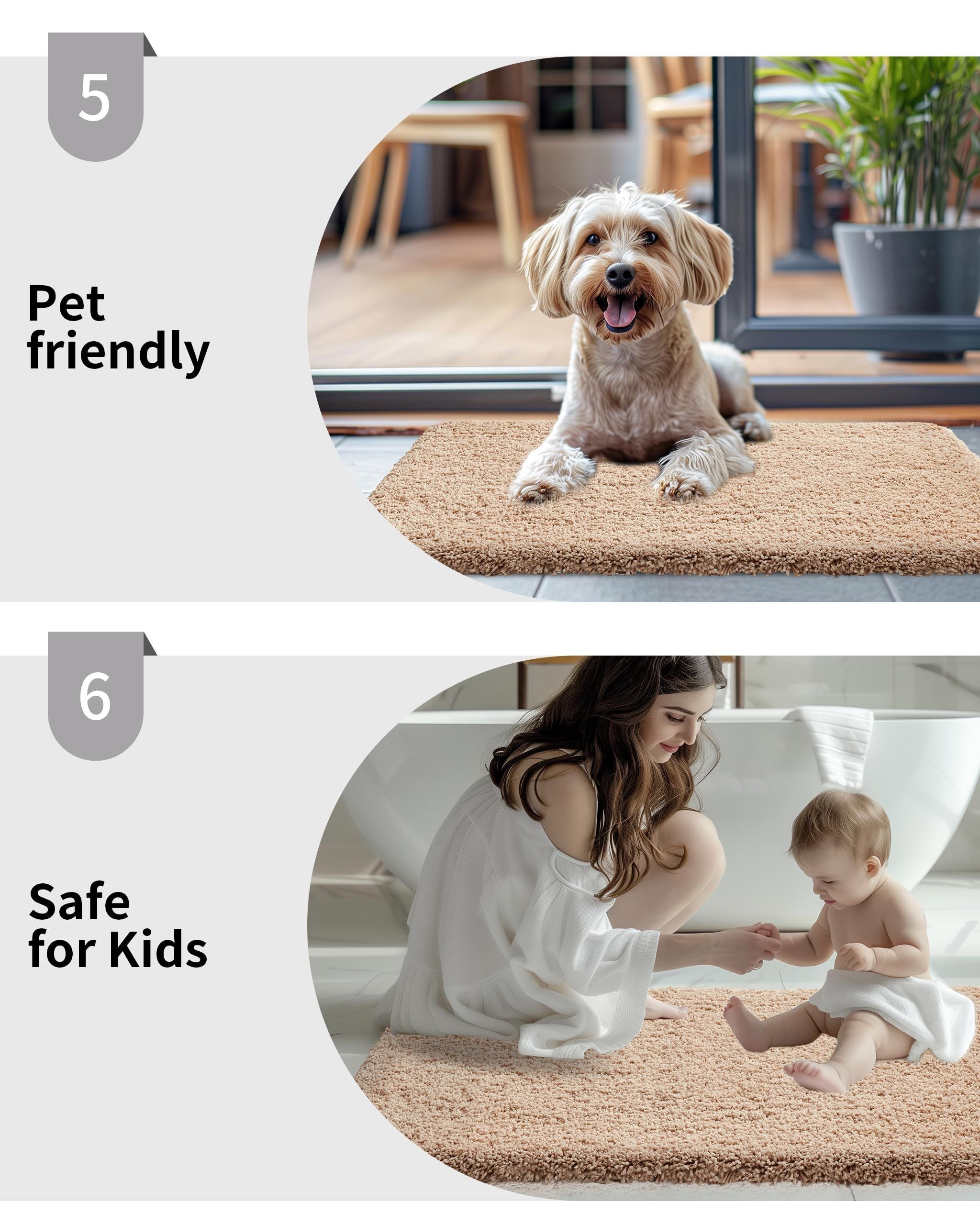 AIESY® Washable Plush Luxury Soft Shaggy Disolla Bath Mat