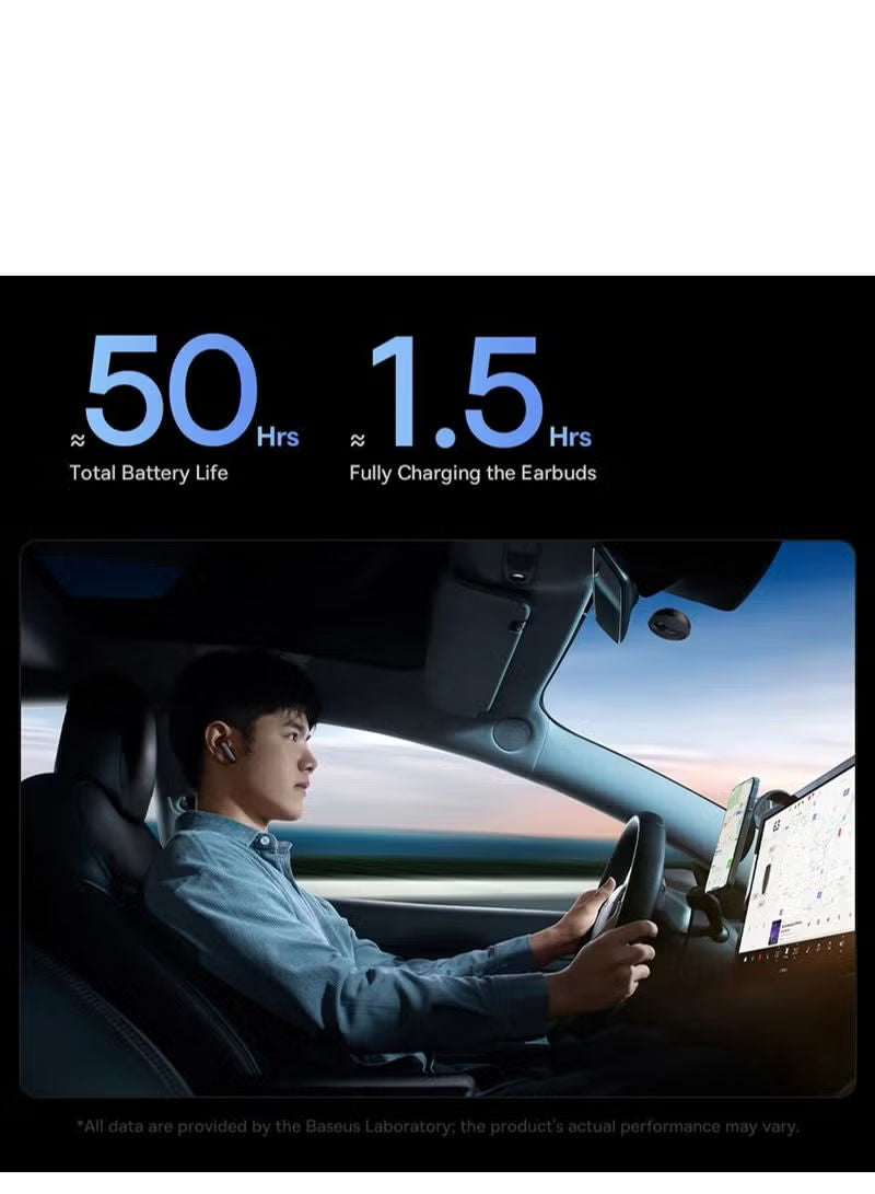 Baseus C-Mic CM10 Smart Unilateral Wireless Headphone For Car, Solar Charging Bluetooth 5.3 Wireless Earbuds