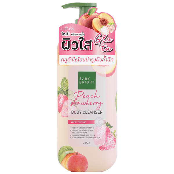 منظف الجسم بالخوخ والفراولة 450 مل بيبي برايت (ب)