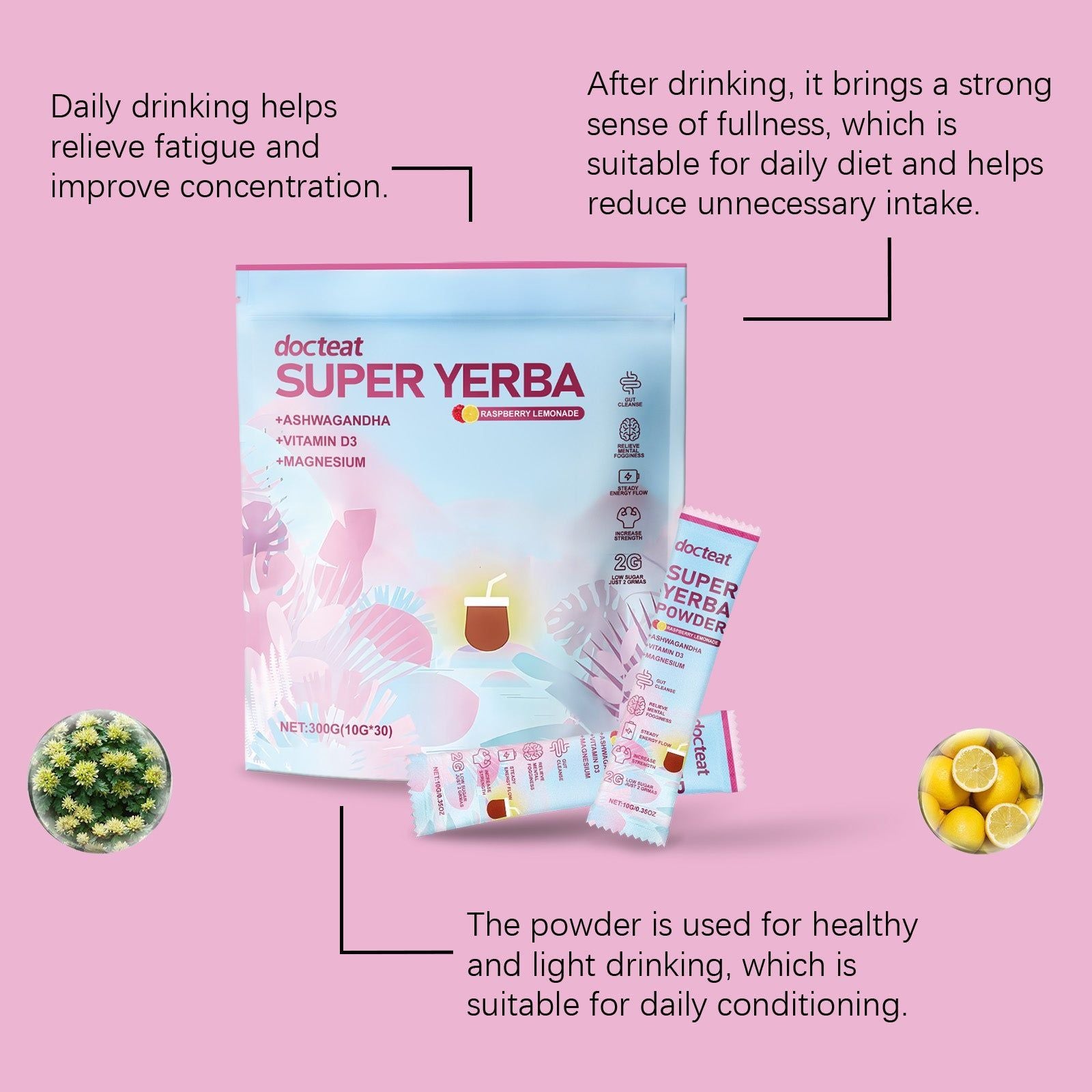 Boost Energy Naturally with Yerba Mate Powder, Healthy Body Care ,1 set