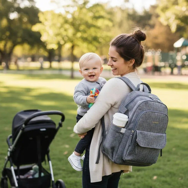 Skip Hop Luna Diaper Backpack- Grey