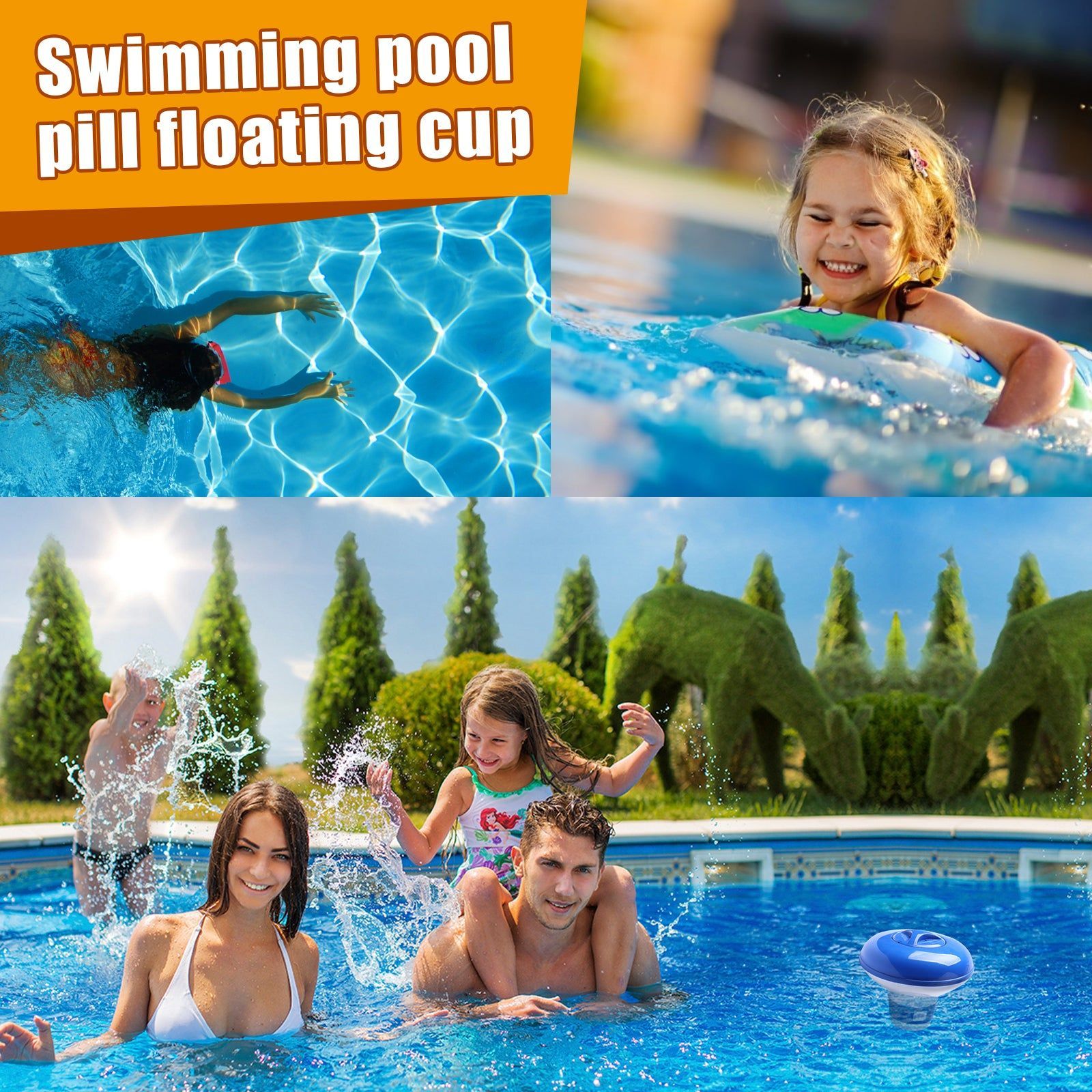 Automatic Pool Dosing Device, Effervescent Tablet Float, Pool Applicator, Easy Water Care ,1pcs