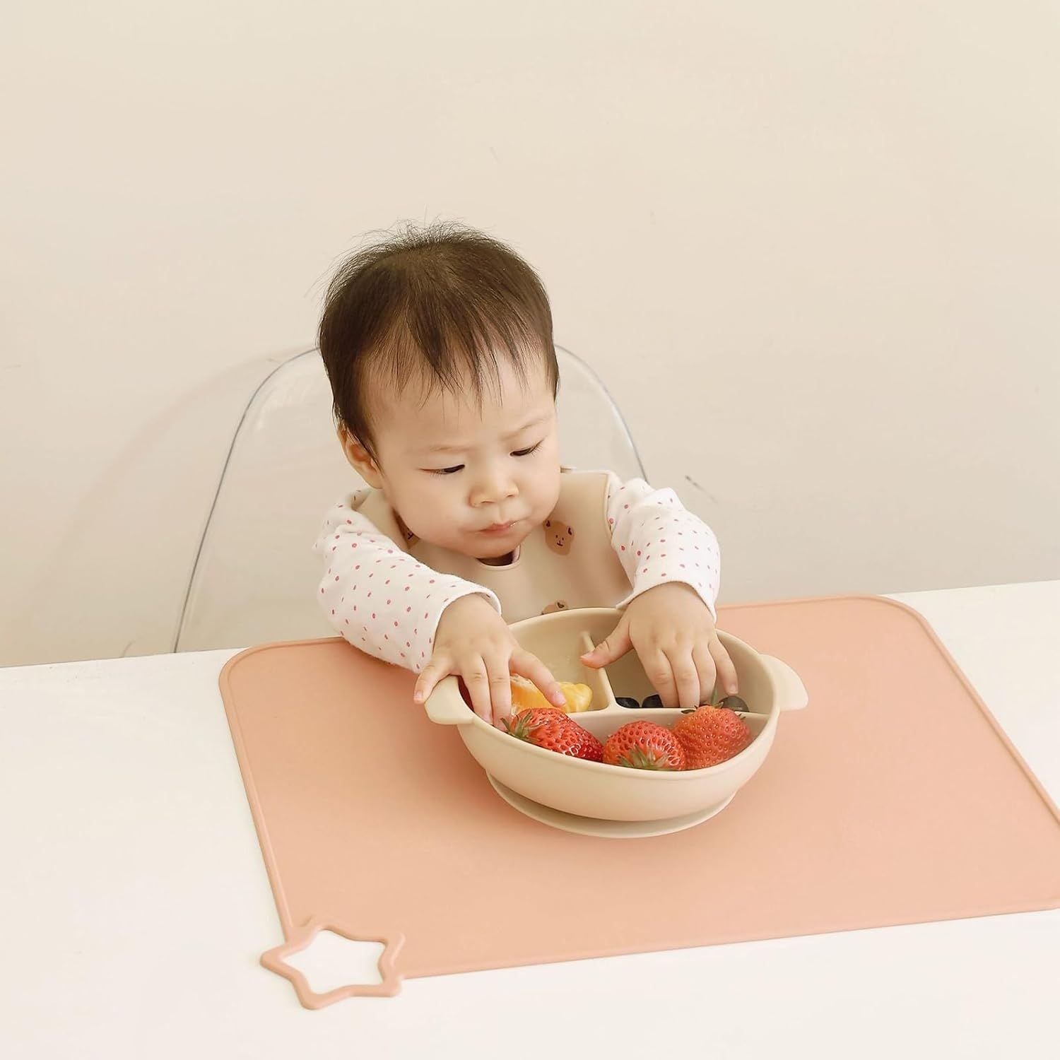 Baby Food Flexible Placemats for Child Food Grade Silicone Eating Table Mat