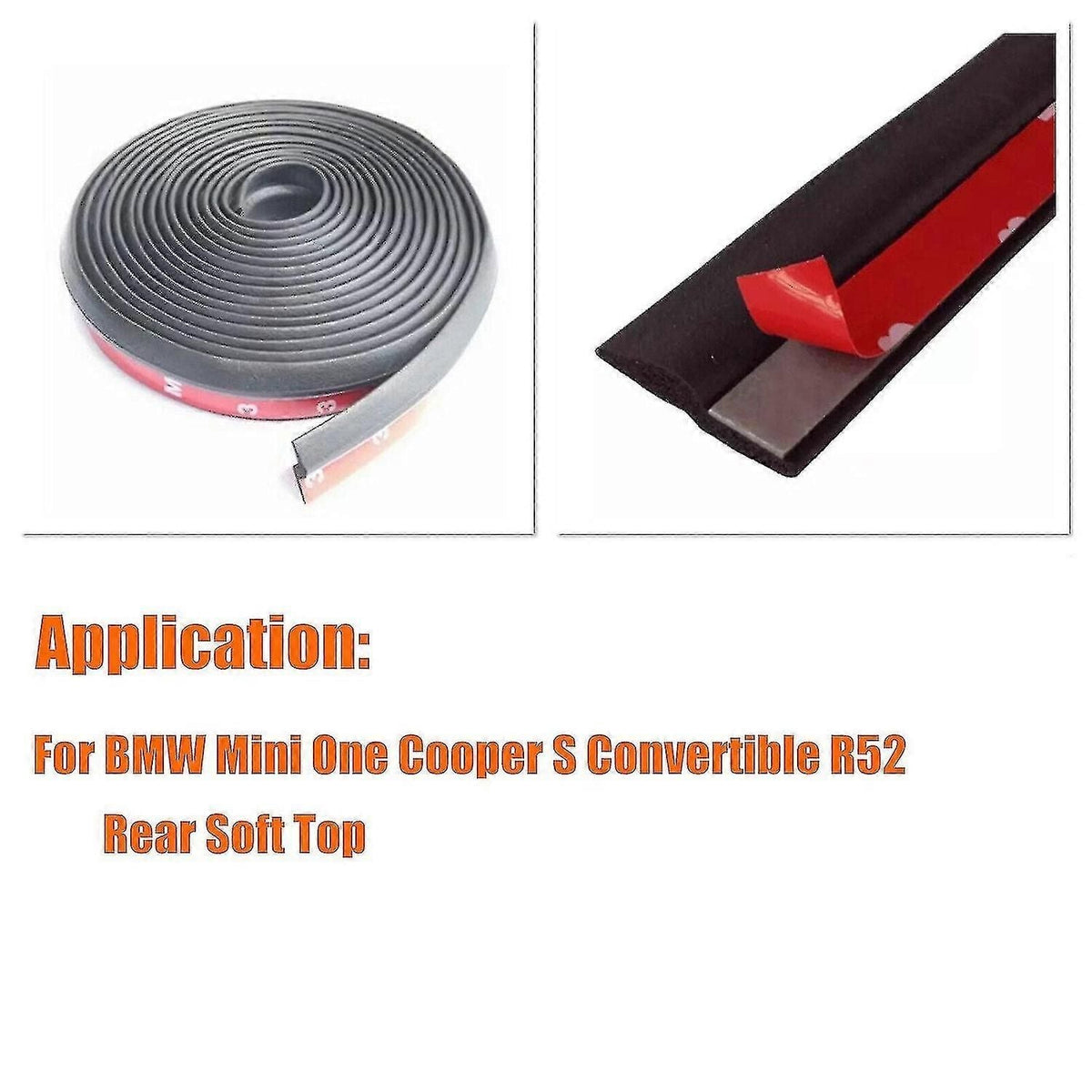 Rear Soft Top Roof Weather Seal Repair Kit for Mini Cooper R52