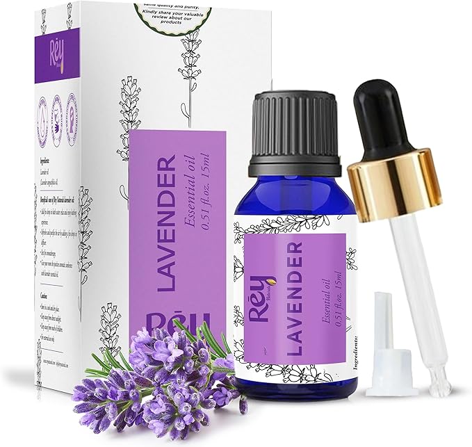 Rey Naturals Lavender Essential Oil for Hair,Skin|100% Pure Lavender Oil with Natural Lavandula Angustifolia Extract 15 ml