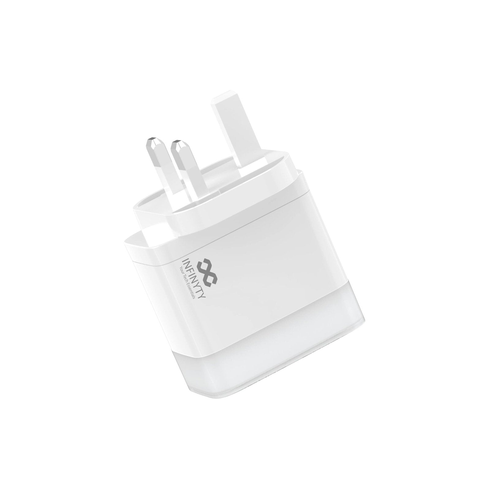 Infinyty VoltX GaN Wall Charger, USB-C & USB-A, White