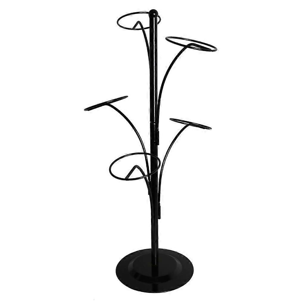 Metal Hats Display Rack with 5 Round Standing Hooks