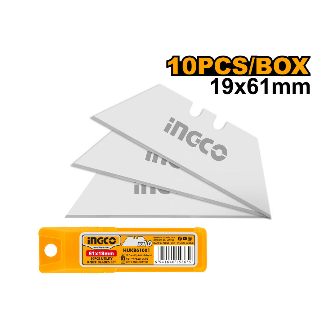 INGCO Utility Knife Blades, 10-pc 61x19 mm