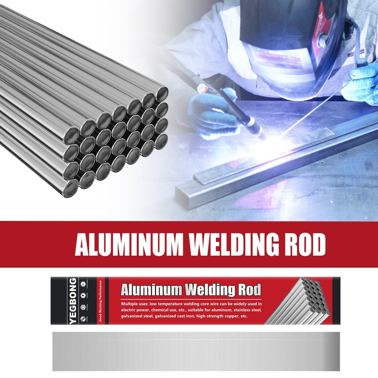 High-Strength Aluminium Welding Rod, Low Temp Flux-Cored Electrode for Fast Repairs ,10pcs