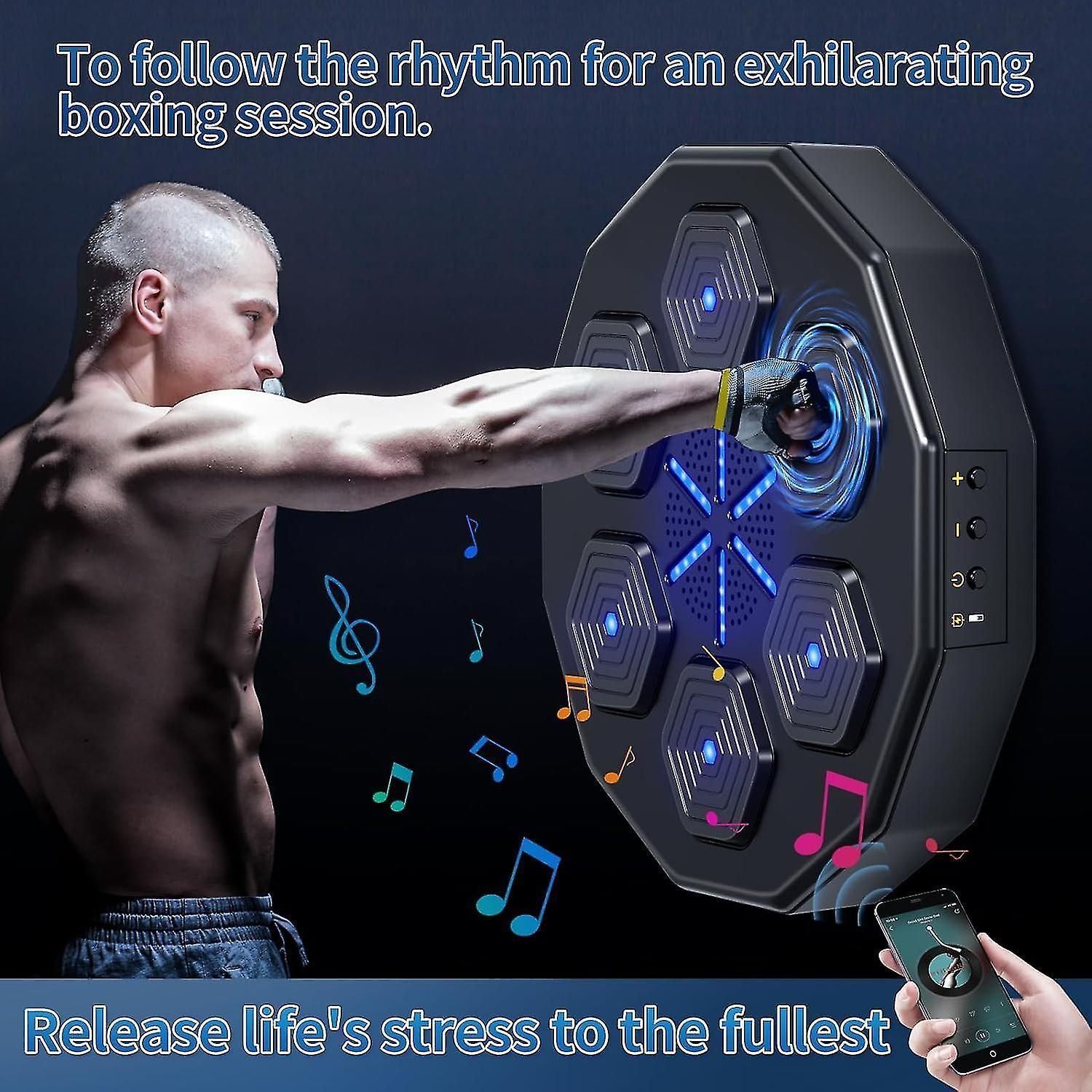 Smart Music Boxing Machinewall Mounted Boxing Game,electronic Boxing Pad With Backlightportable Workout Equipment Improve Hand-eye Coordination And Re zxin