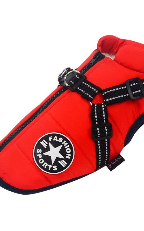 Dog Warm Coat Waterproof Pet Autumn Winter Reflective Vest Cotton Clothes