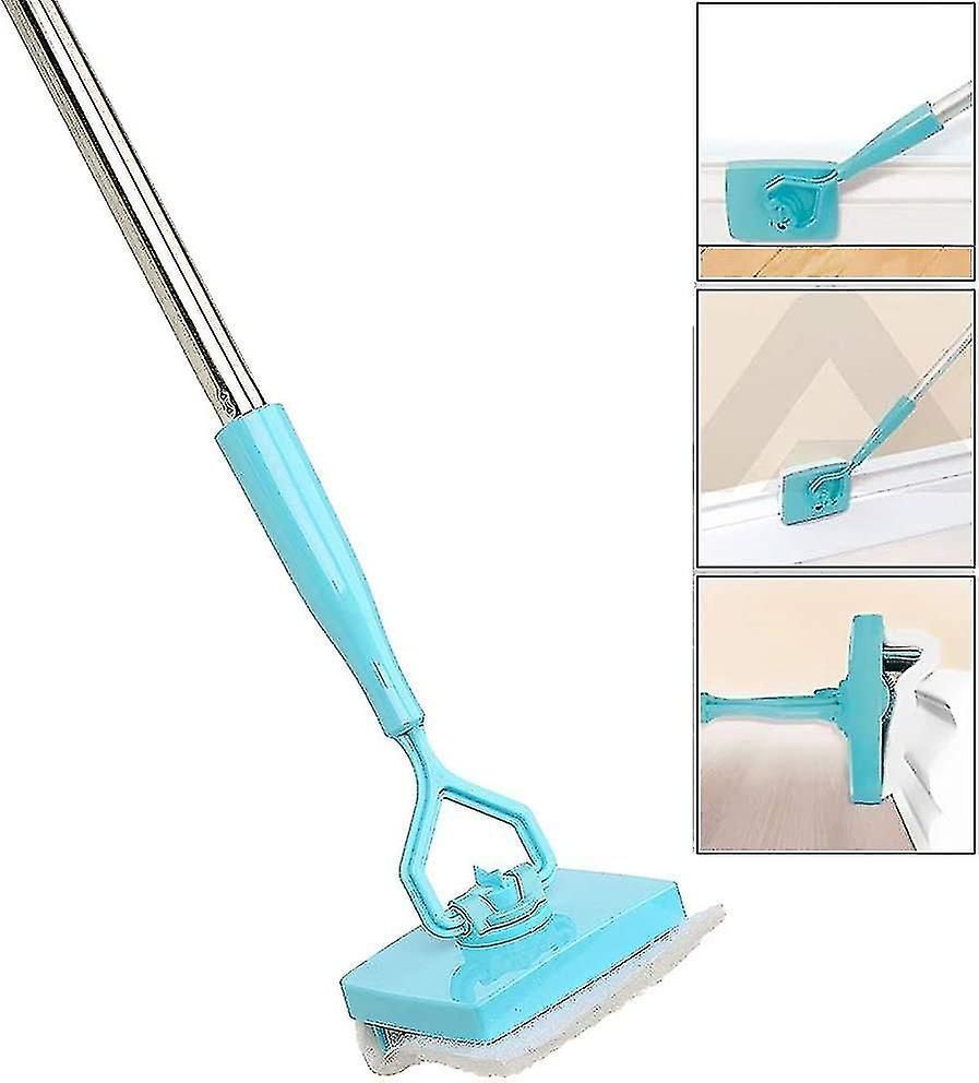 Extendable Baseboard Cleaner With Swivel Microfiber Mop and Reusable Pads