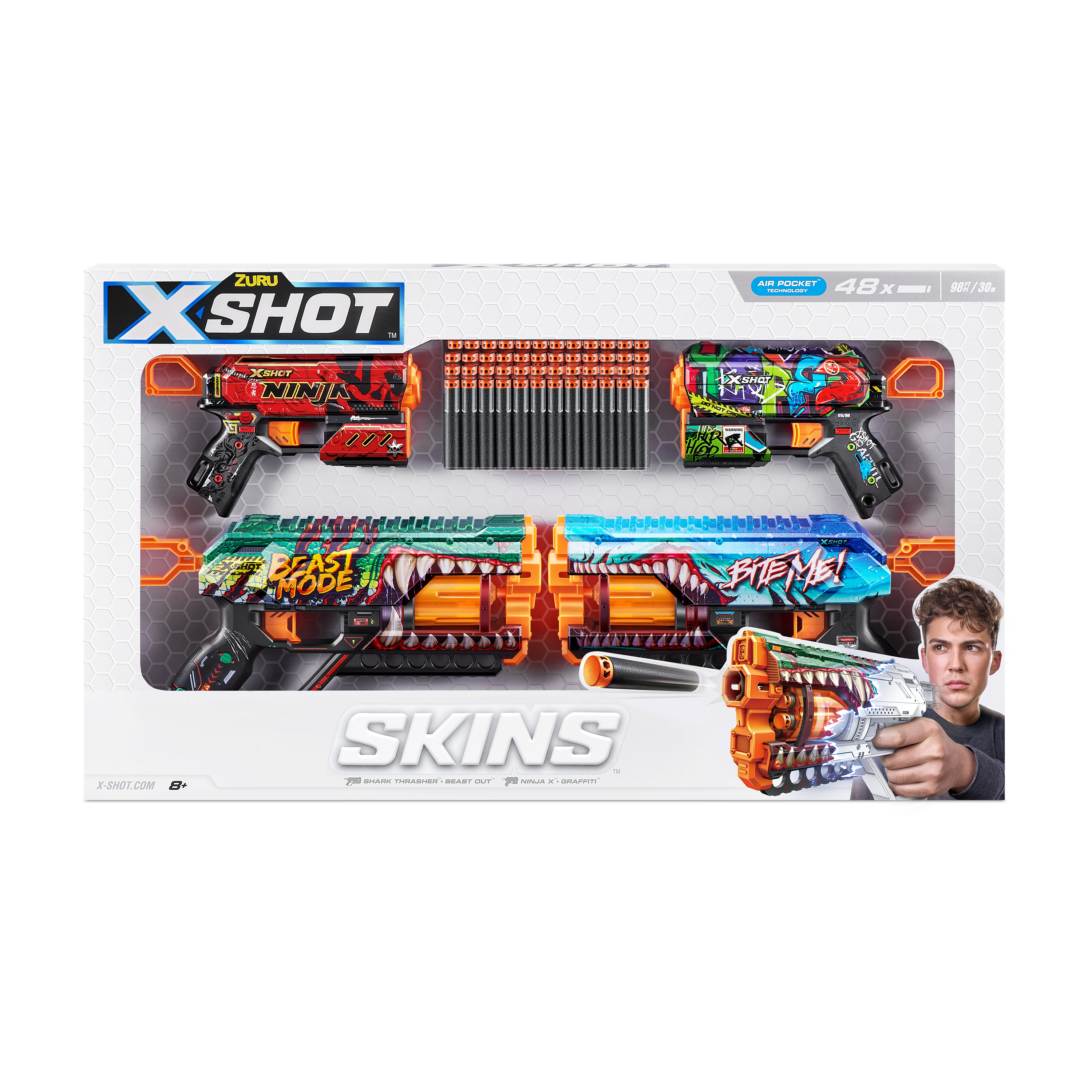 X-Shot Skins Combo Pack [2pk Griefer/2pk Flux]