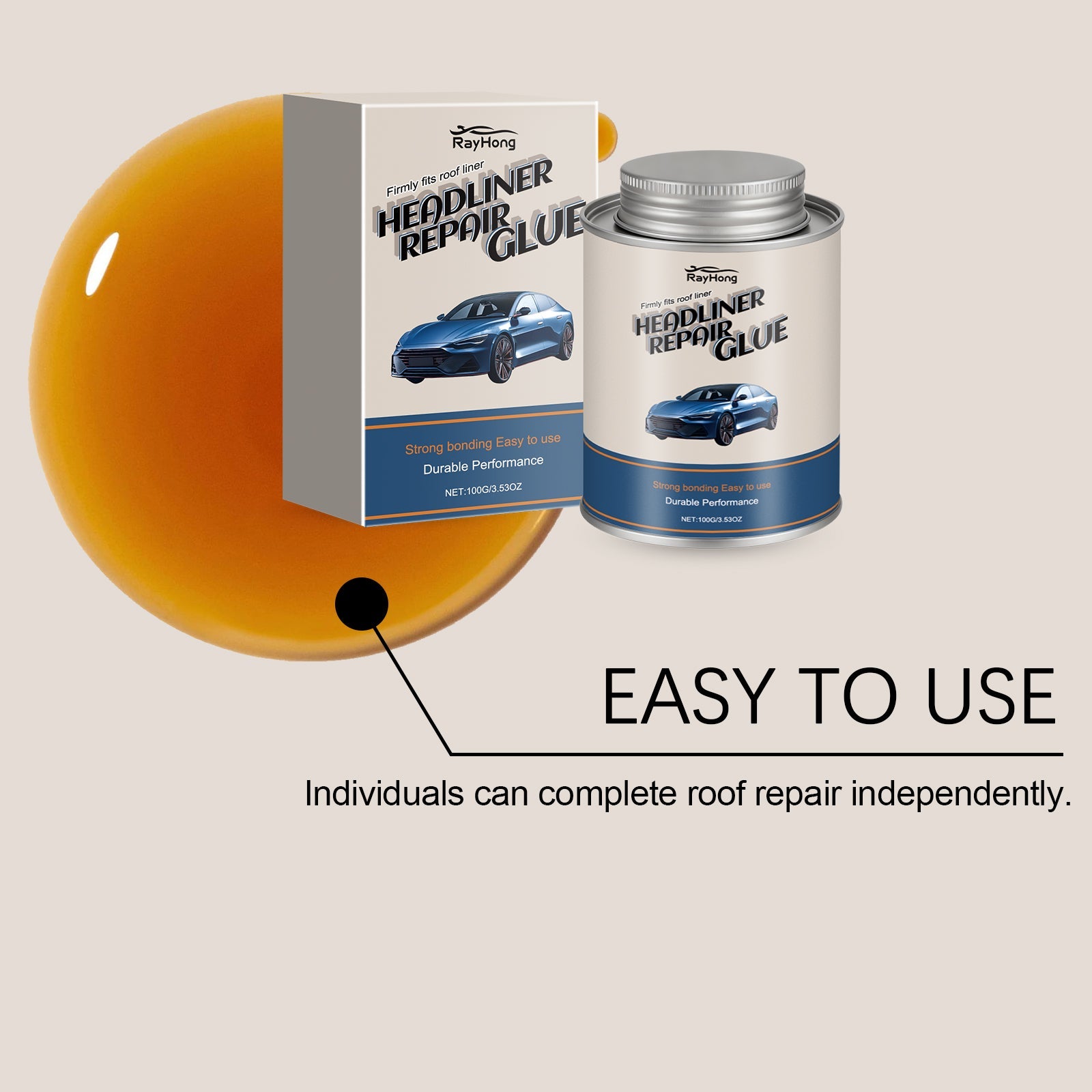 Car Roof Repair Adhesive, Waterproof Sealant, Auto Accessories for Leak-Proof Fixes ,100g