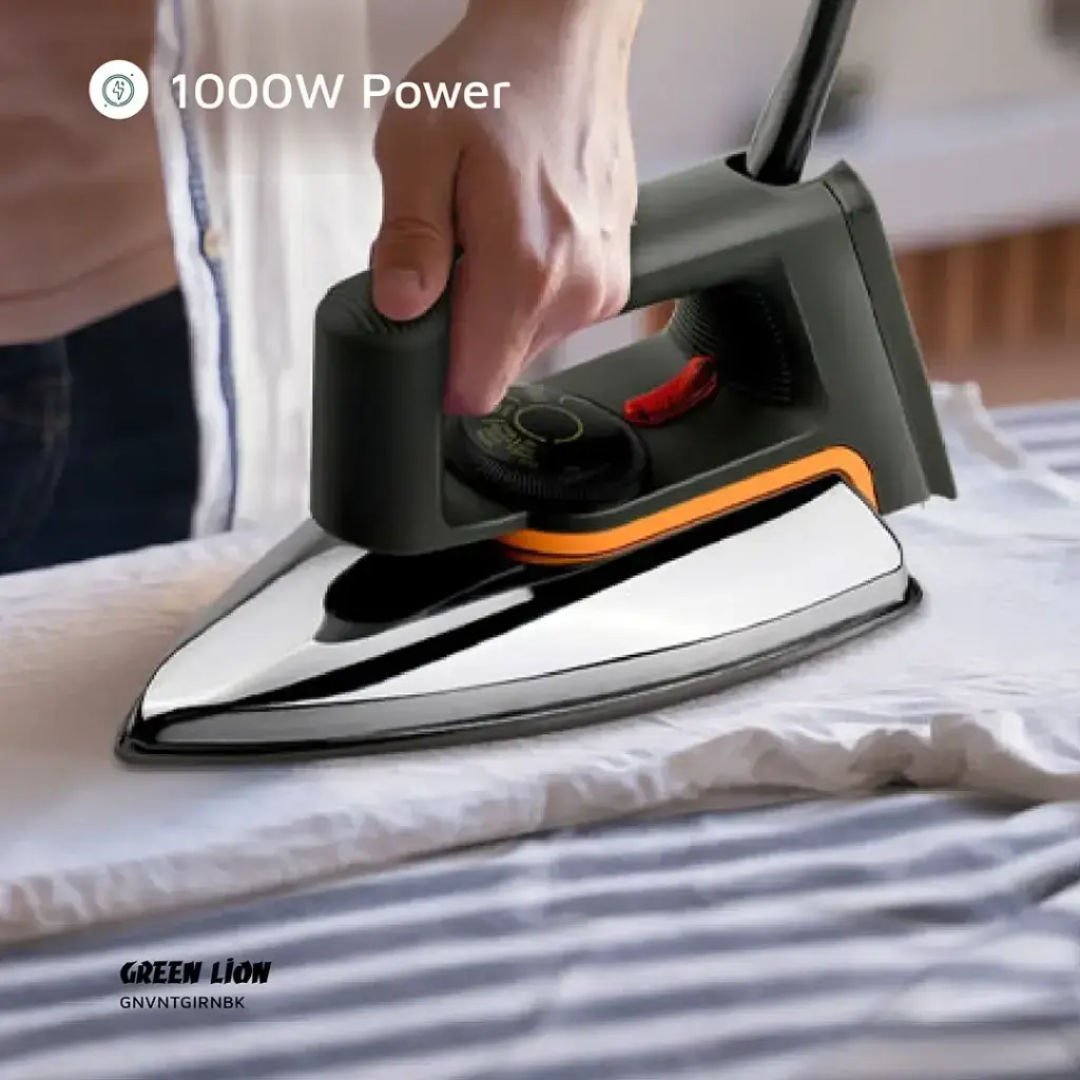 Green Lion Vintage Iron, 1000W, Black and Silver