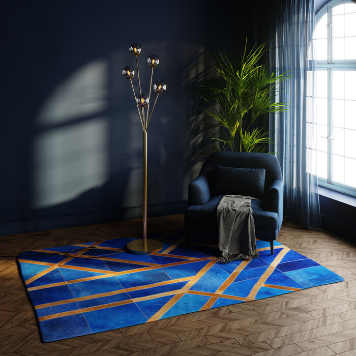 Carpet Lines Blue, 170x240cm