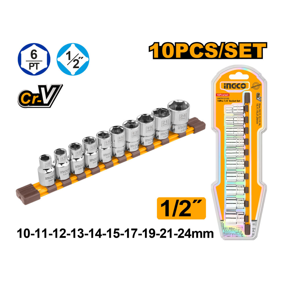 INGCO 10 Pieces Socket Set
