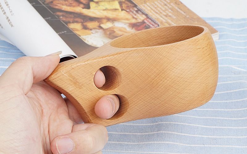 Novelty Wooden Camp Mug Wood Tableware Coffee Tea Mug Drinking Cup