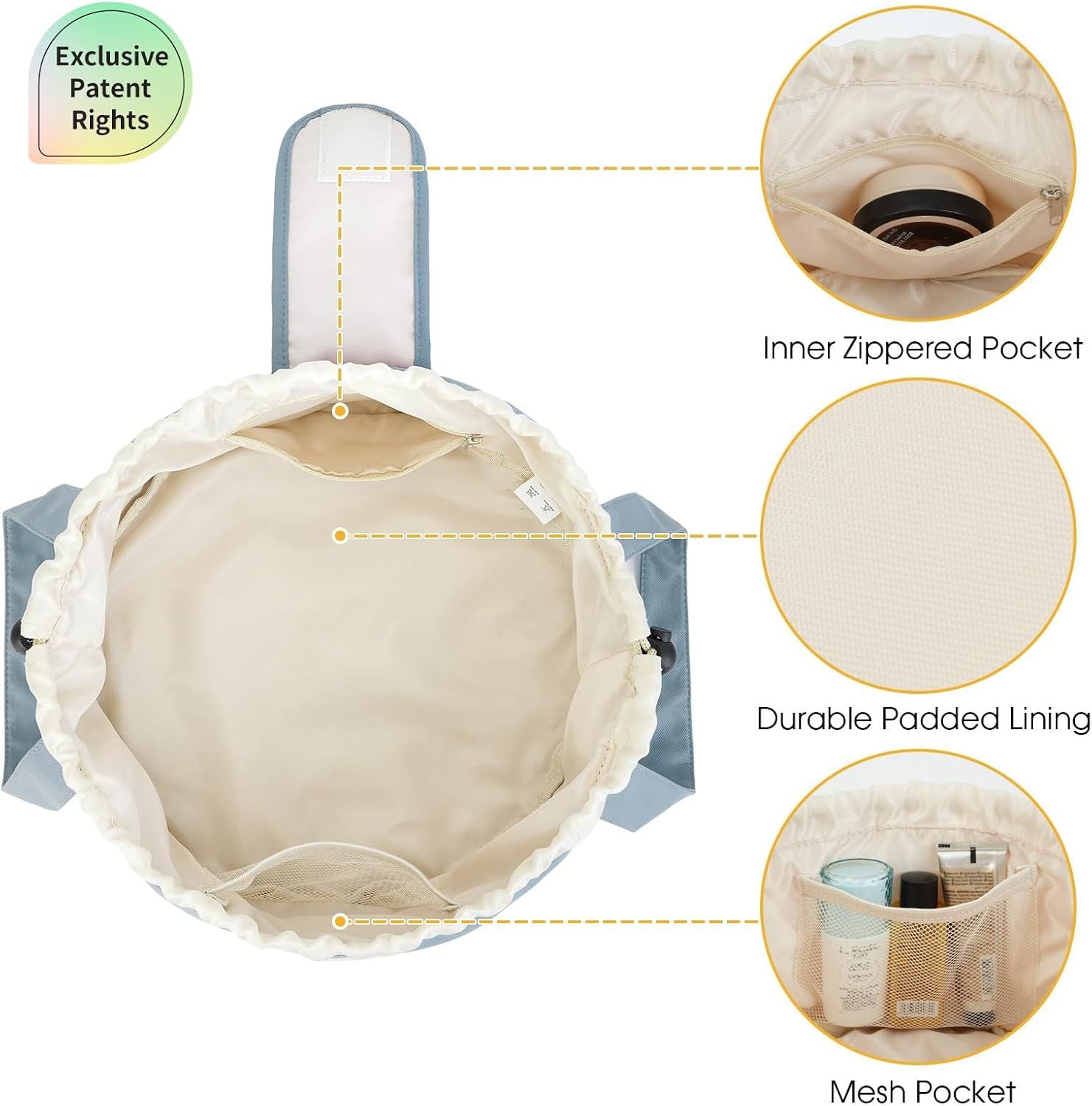 Large Drawstring Makeup Bag Women Travel Toiletry Organizer Essential Accessories