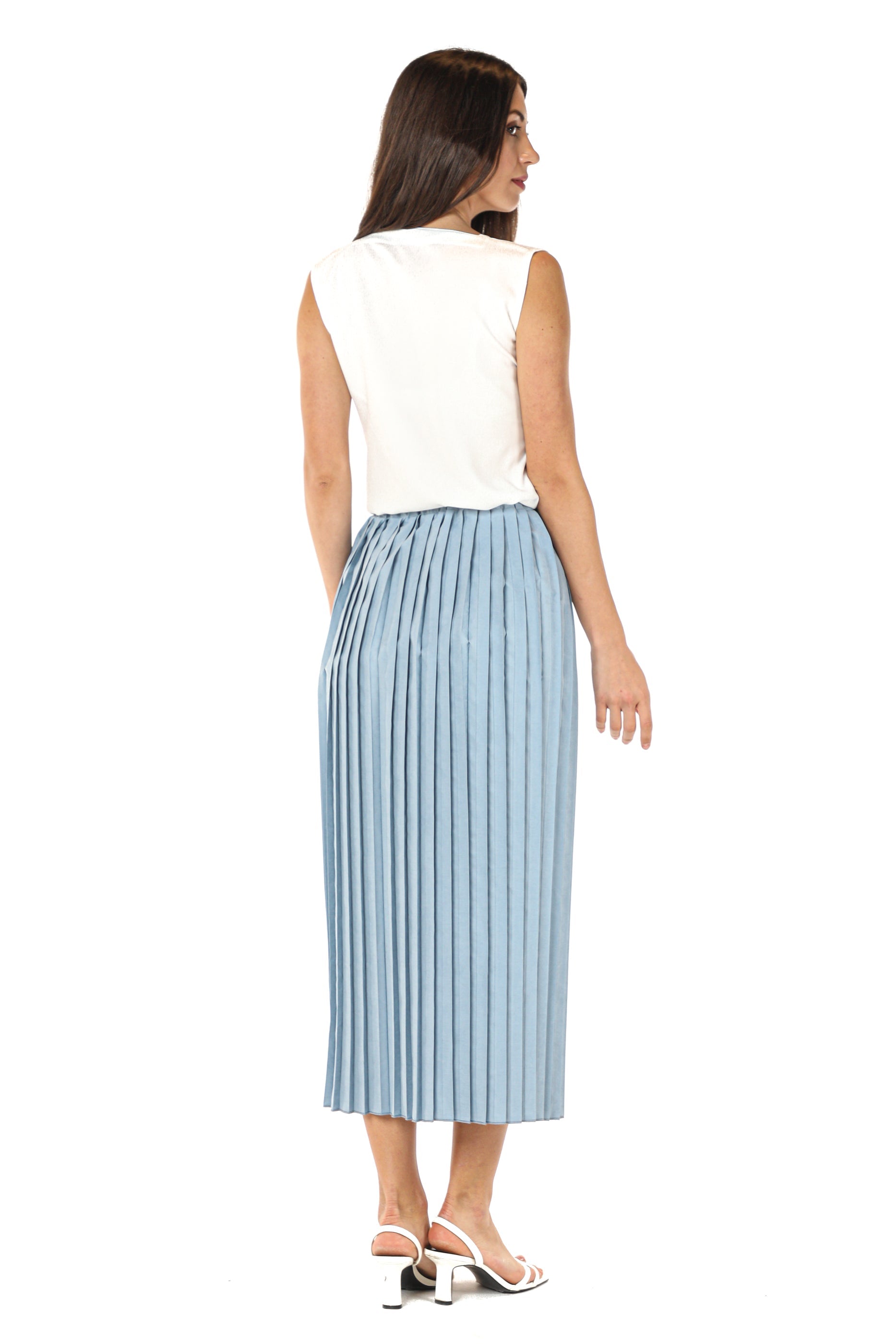 MOiSTREET Blue Shamua Pleated Skirt