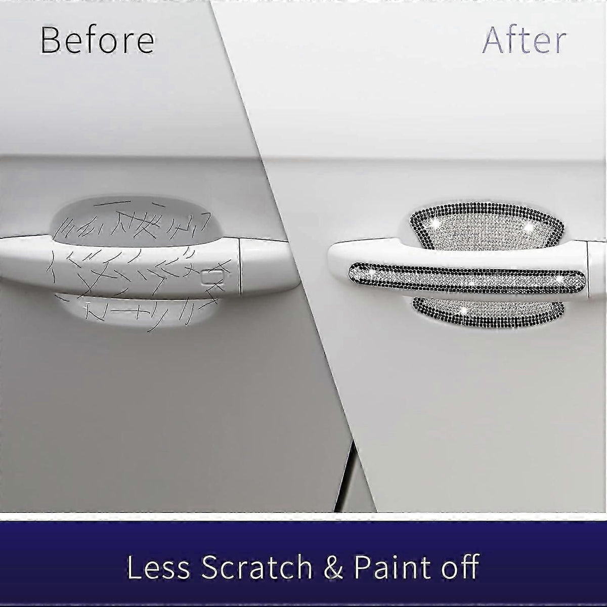 Car Door Handle Stickers - 8pcs Bling Car Accessories Crystal Glitter Door Handle Protector Stickers And Decals Scratch