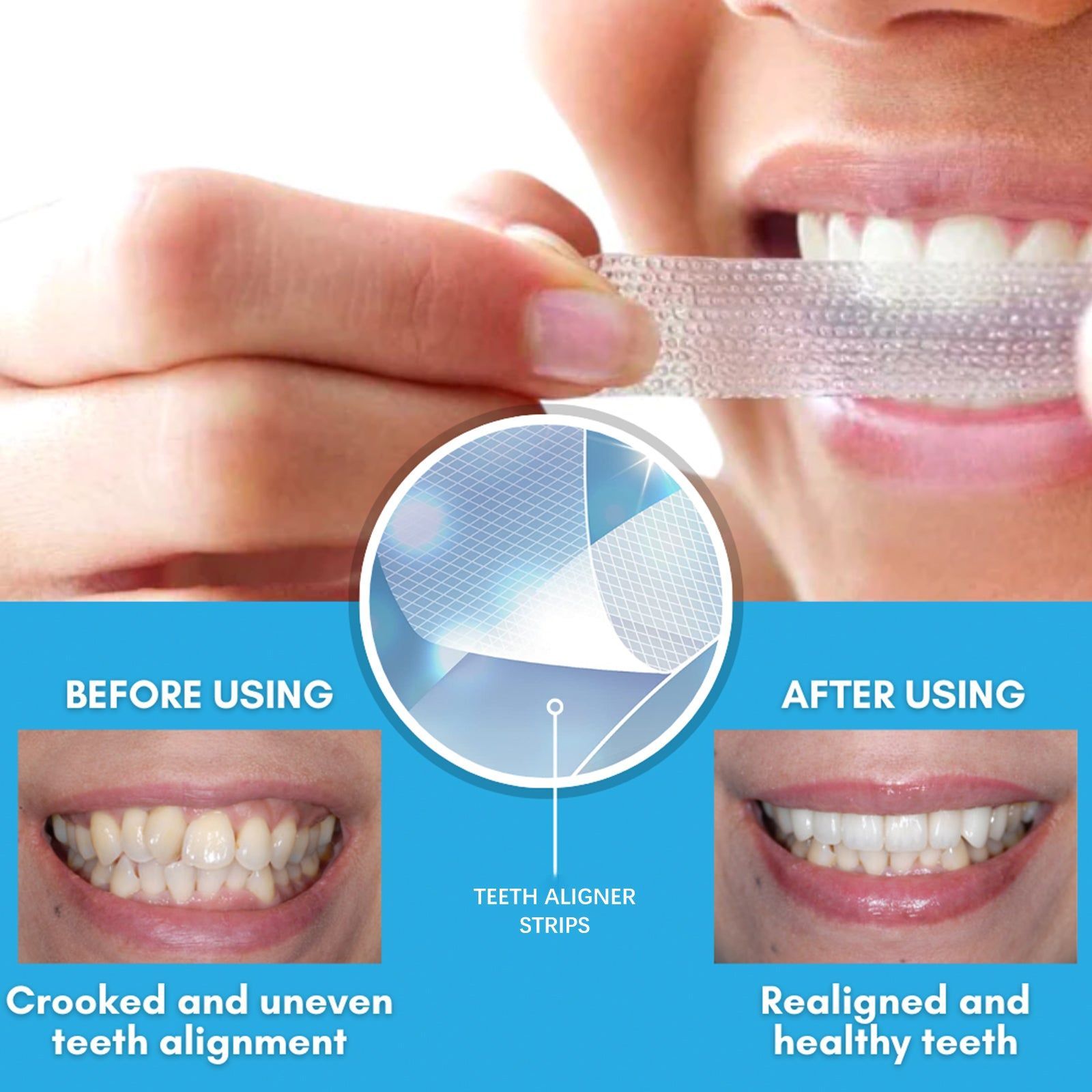 Achieve Bright Clean Teeth, Whiten & Protect Gums with Strips ,7pcs