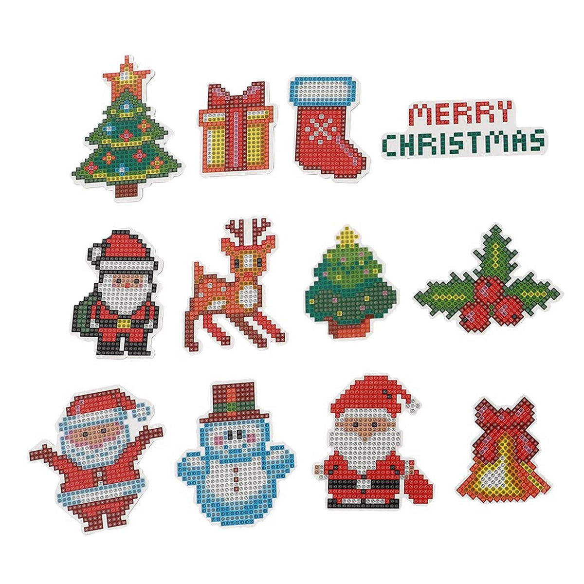 Christmas Diamond Stickers Kids DIY Diamond Painting Fridge Magnets Kits