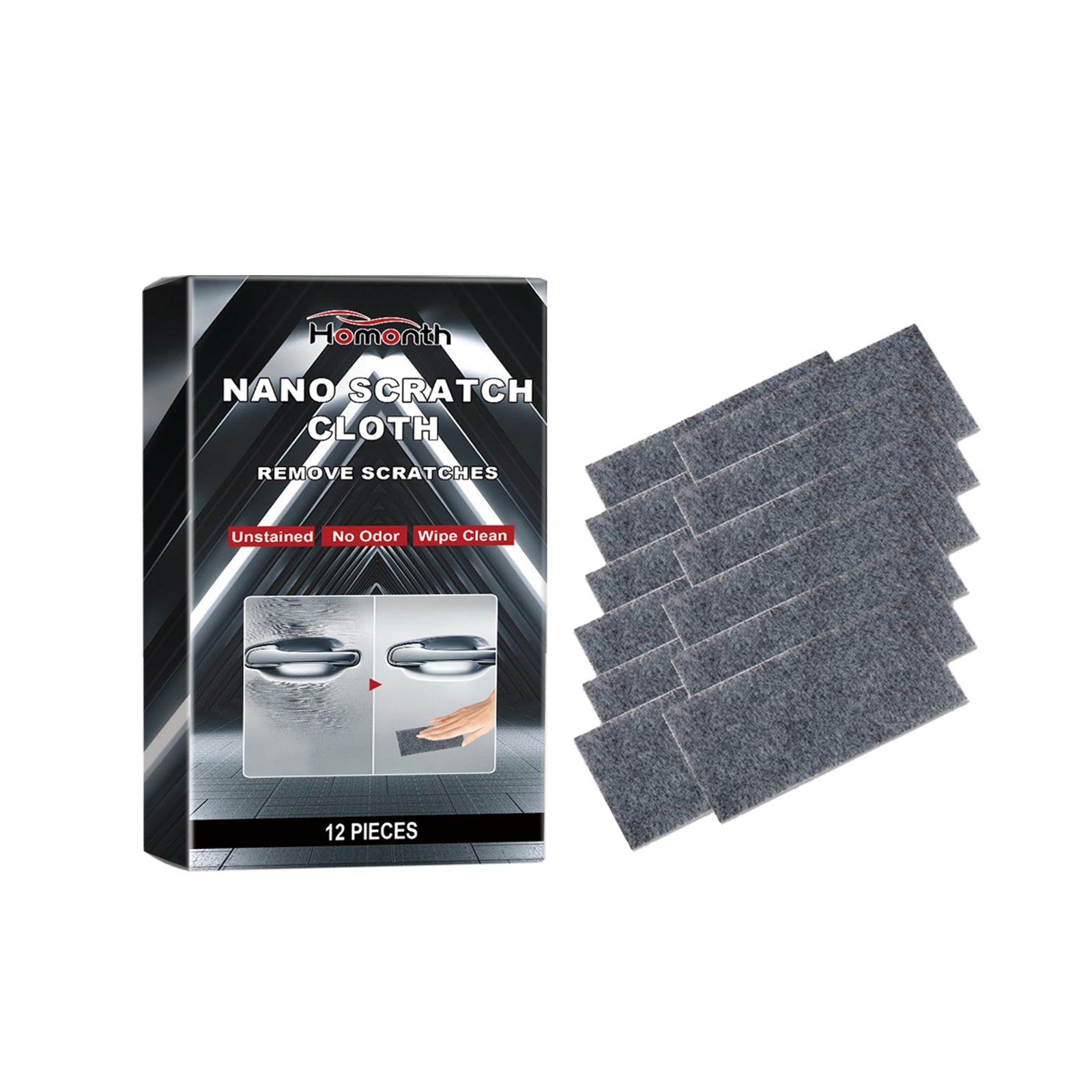 Car Cleaning Nano Scratch Repair Cloth, Quick Auto Paint Touch Up, Decontamination Polishing ,12 pieces