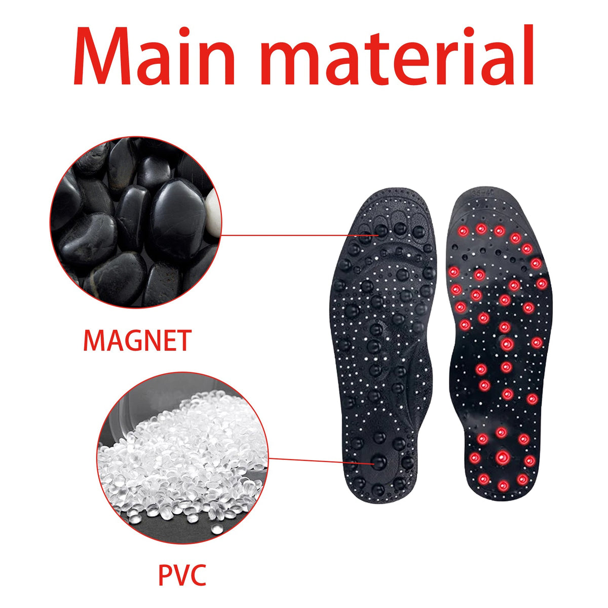 Revitalize Your Body Care with Infrared Tourmaline Acupressure Insoles for Pain Relief ,1pair