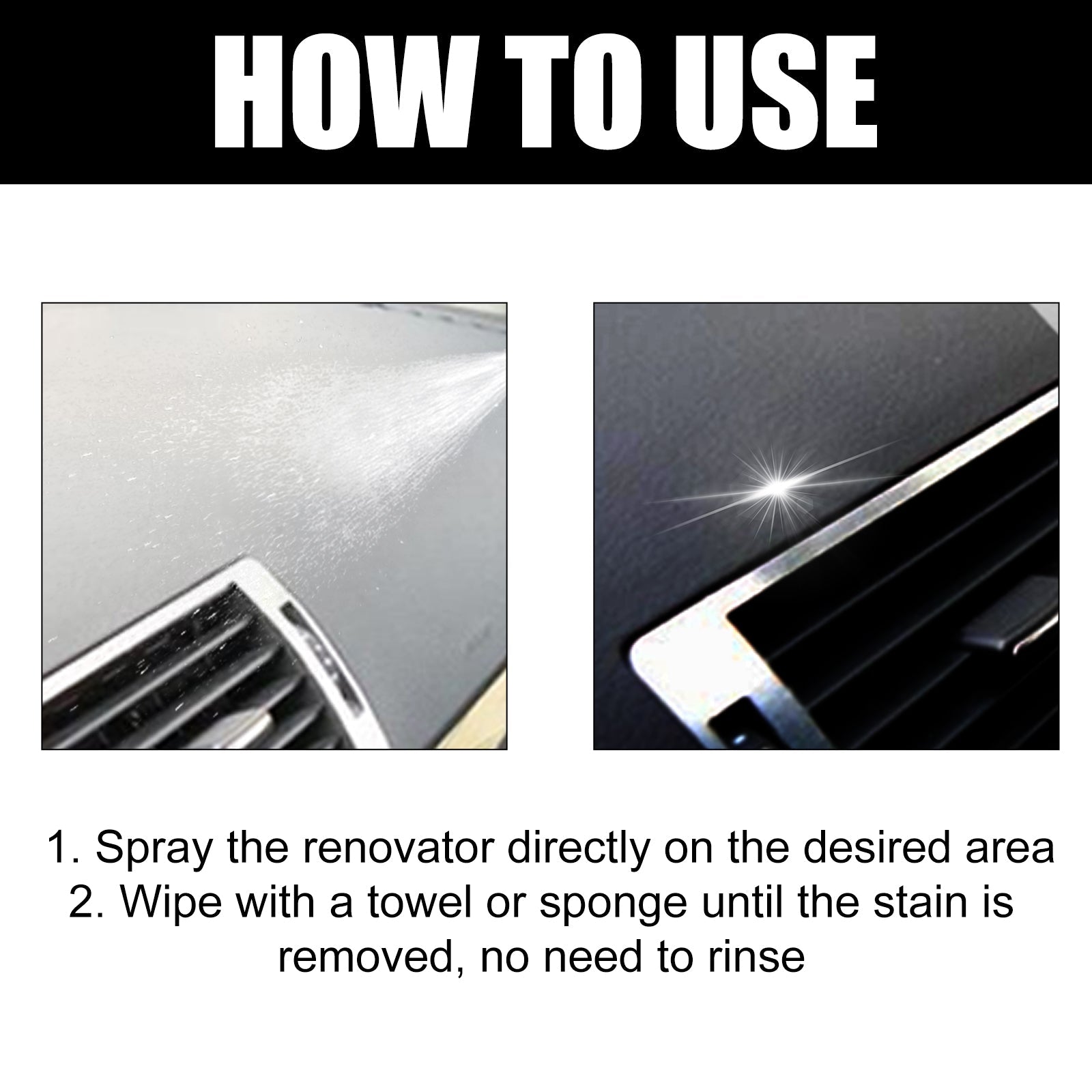 Car Interior Cleaning Spray, Decontamination, Shine & Protect, Easy Use ,100ml