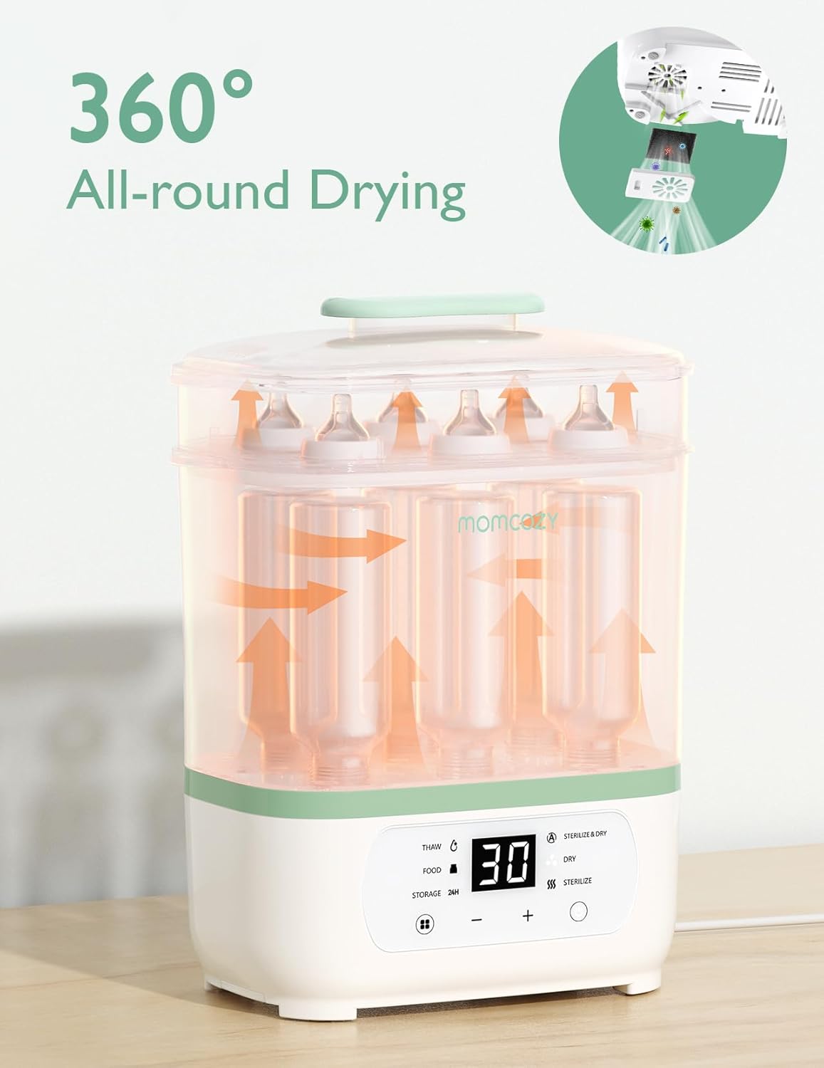 Momcozy 3 Layers Fast Bottle Sterilizer and Dryer