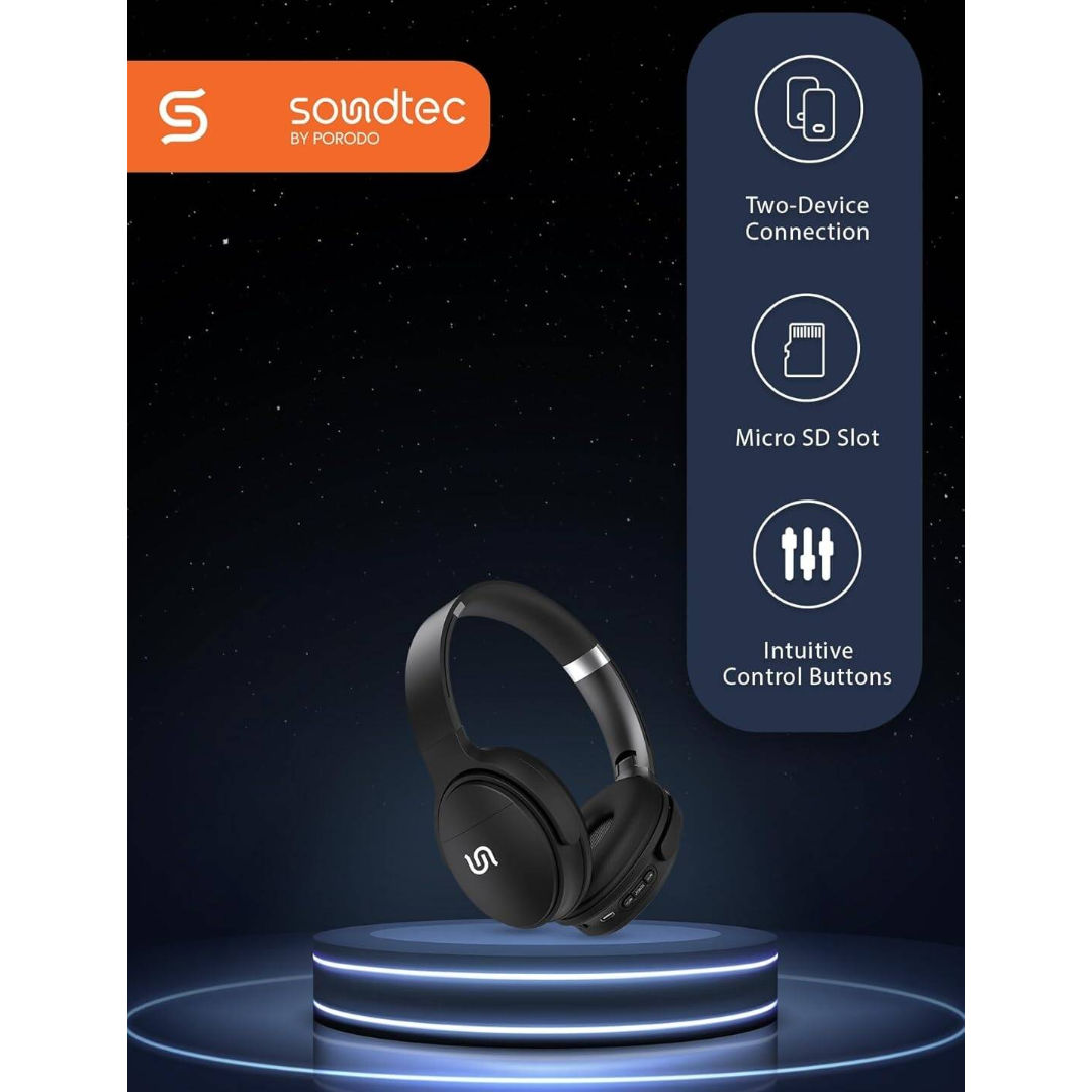 Porodo Soundtec Over-Ear Limited Wireless Headphone With Extra Bass