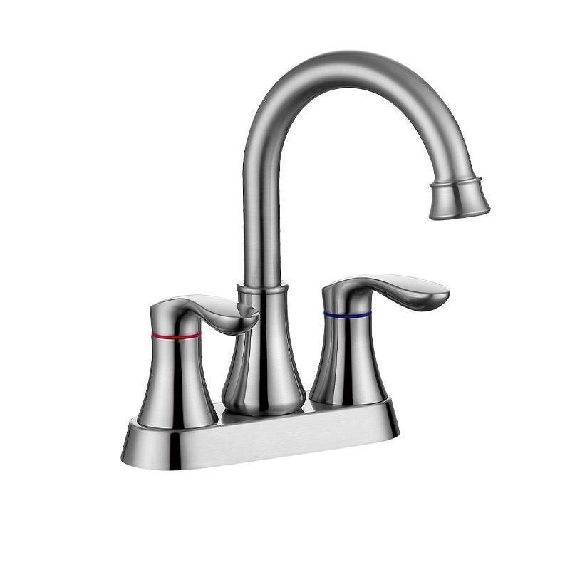 Dual Handle Bathroom Sink Faucet Brushed YH047