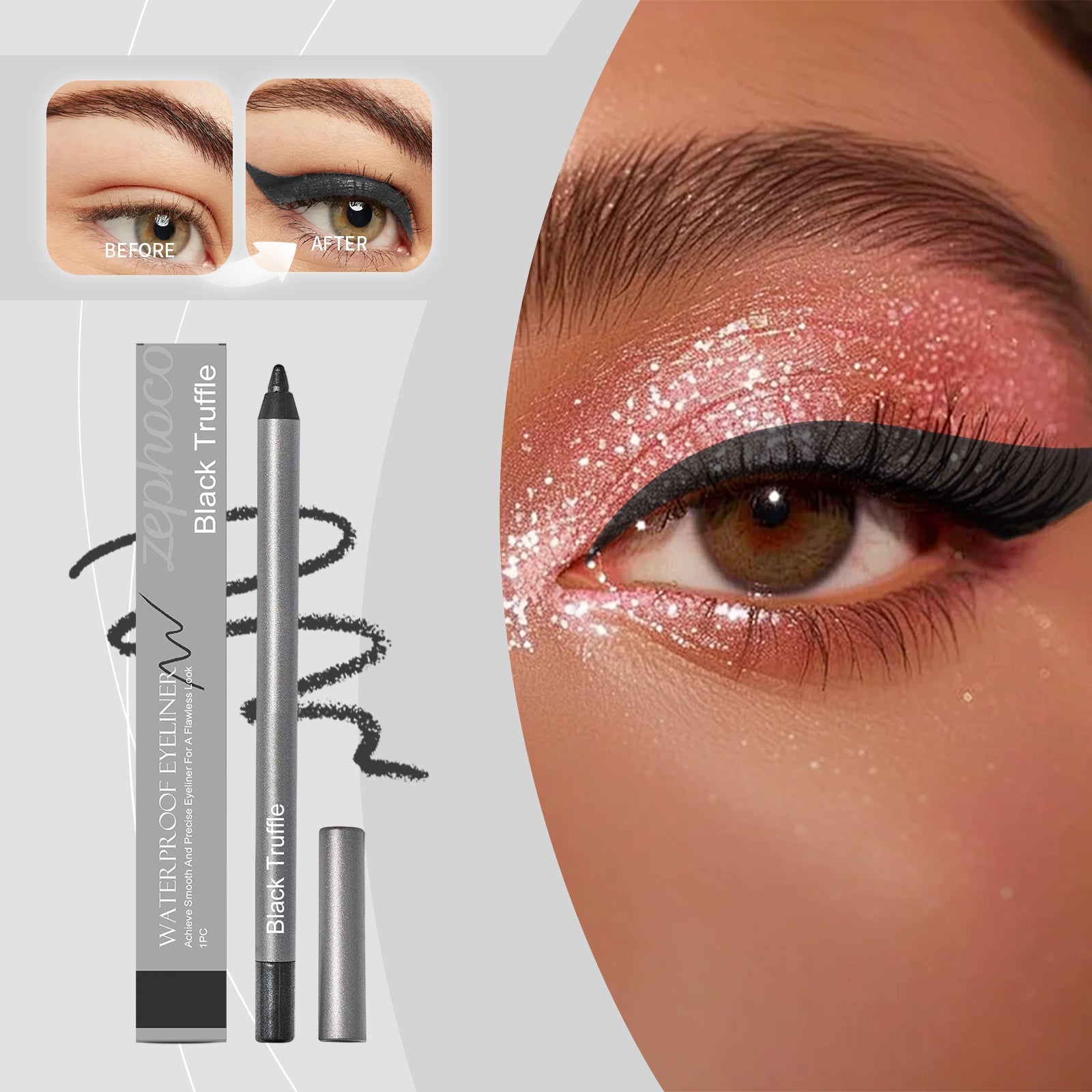Long-Lasting Smooth Eyeliner Gel Pen, Waterproof, Smudge-Proof, Makeup Essential ,1pcs