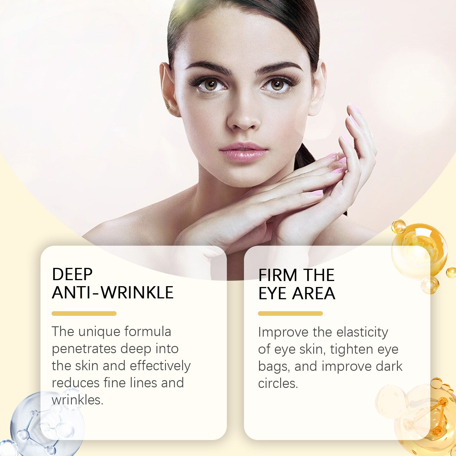 Active Moisturizing Eye Cream, Anti-Aging Eye Care, Brighten & Tighten Skin ,100g
