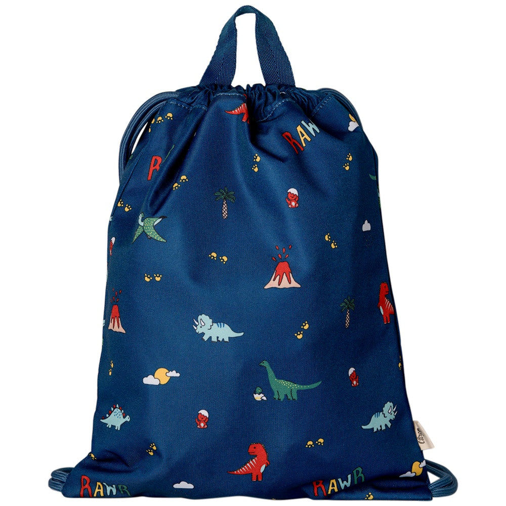 Drawstring Wet Bag - Blue Dino