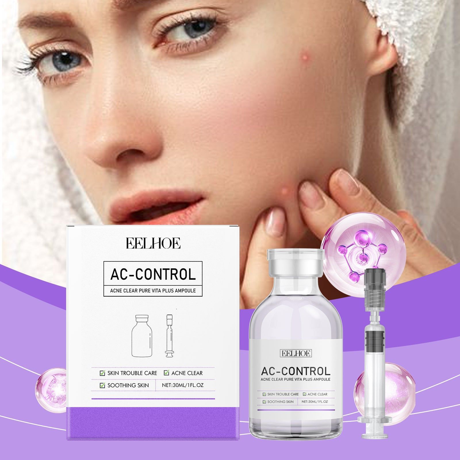 Acne Repair Ampoule, Herbal Acne Treatment, Clear Skin, Blemish Remover ,1set