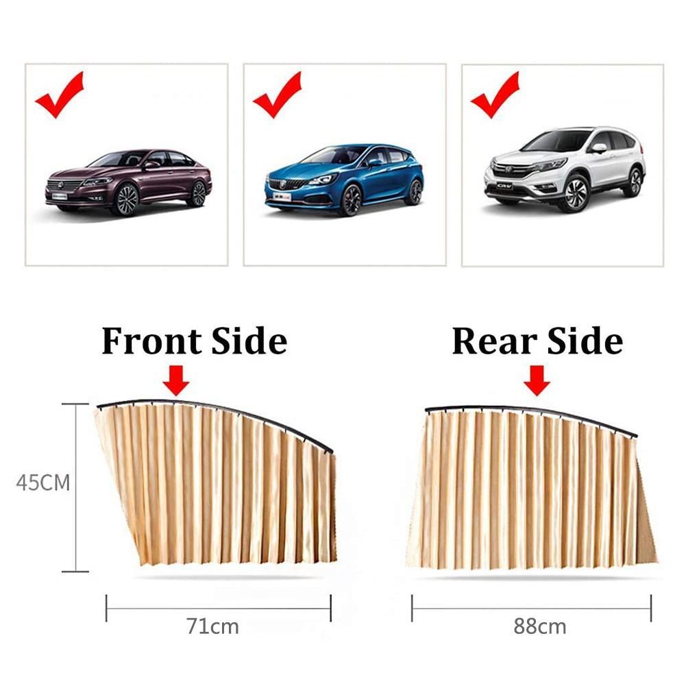 4pcs Car Side Window Sun Shades Blinds Universal Magnetic Privacy Curtains