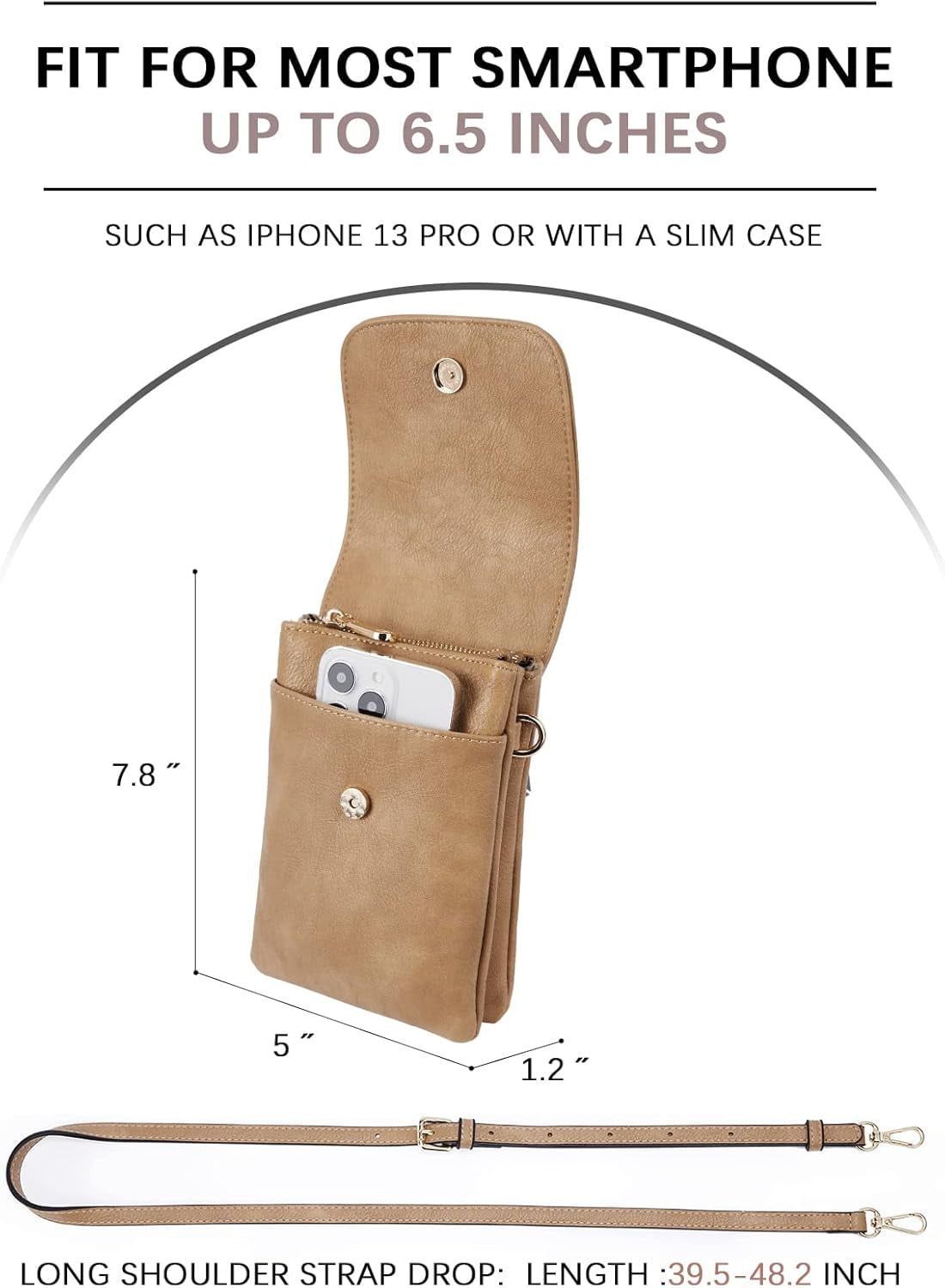 Mini Phone Bag Small PU Leather Crossbody Bag Cell Phone Bag Wallet Purses for Women