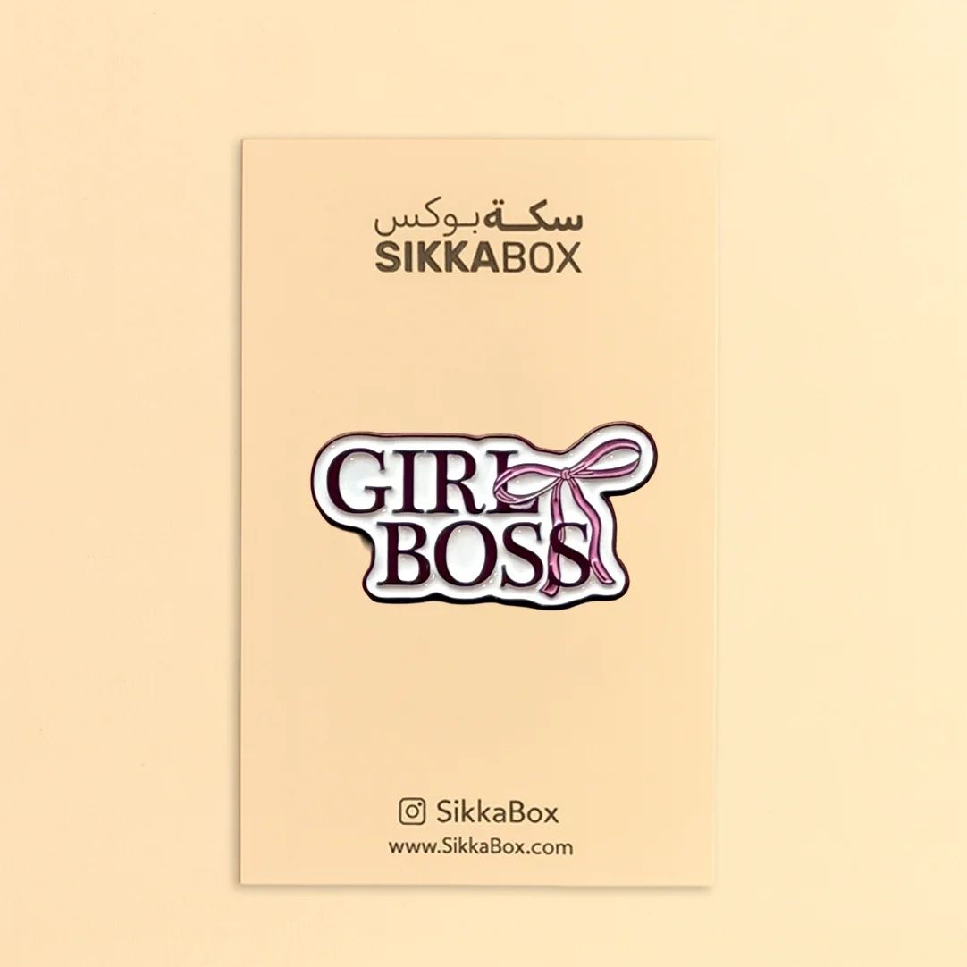 Girl Boss Pink Bow Metal Sticker