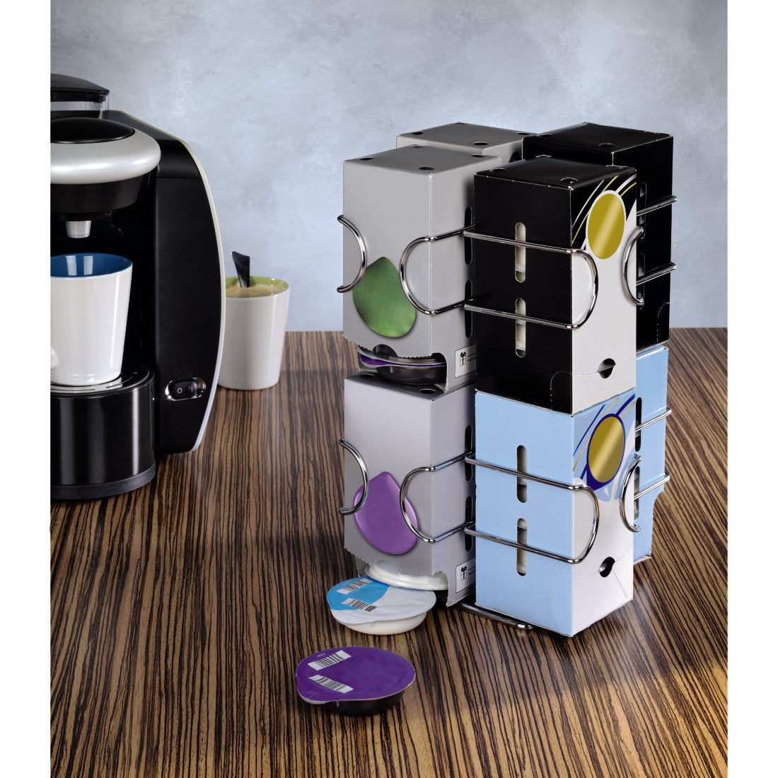 XAVAX 111156 "Compatto" Coffee Capsule Stand for Tassimo, 64 capsules