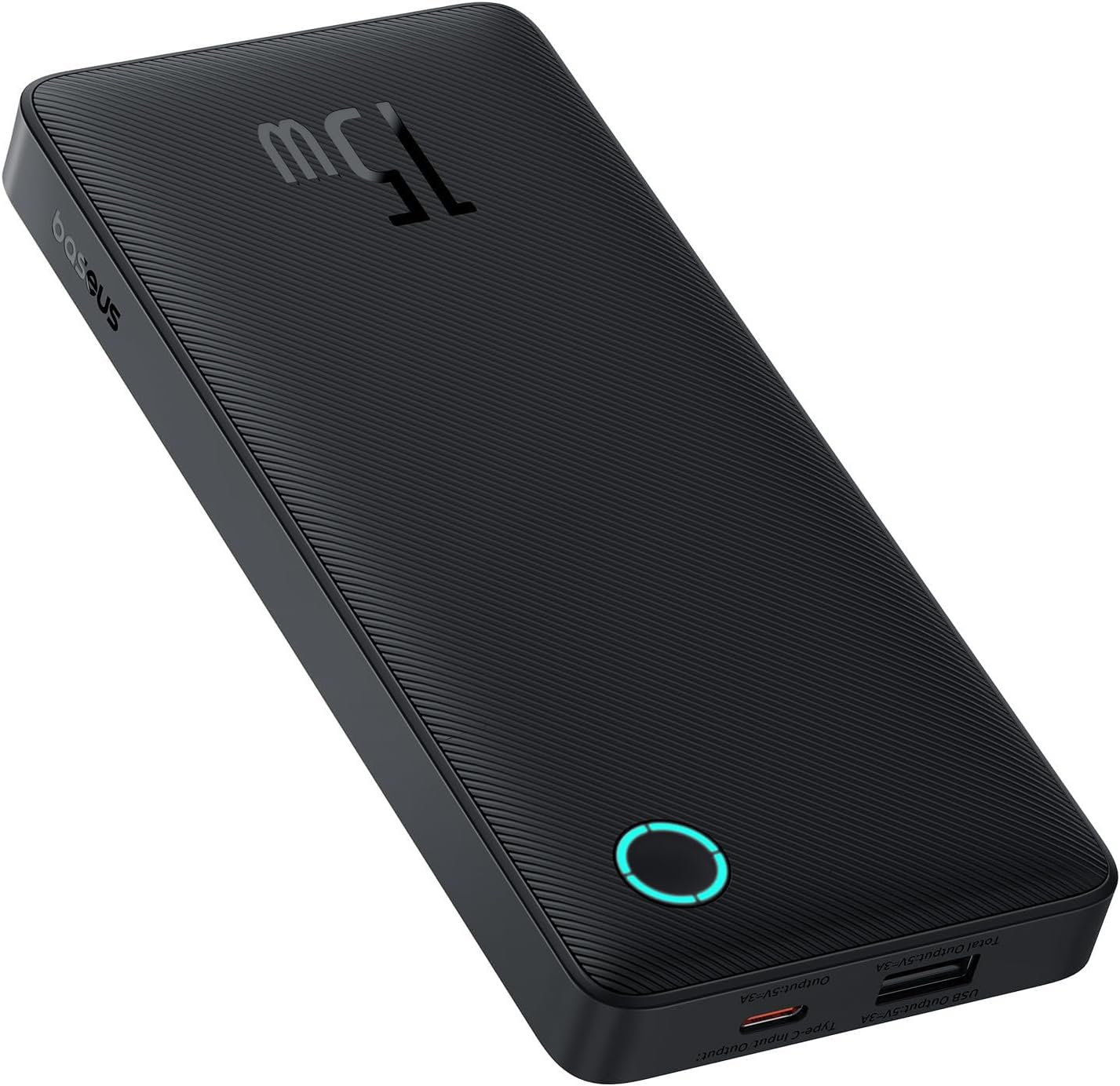 Baseus AirPow Lite Power Bank, 10000mAh, 15W Fast Charge, Black