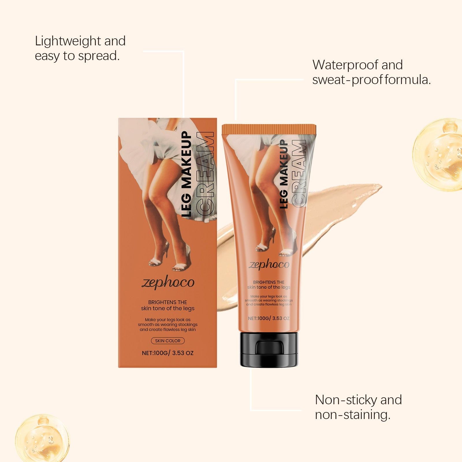 Brighten and Conceal Legs, Long-Lasting, Natural, Skin-Friendly Foundation ,100g