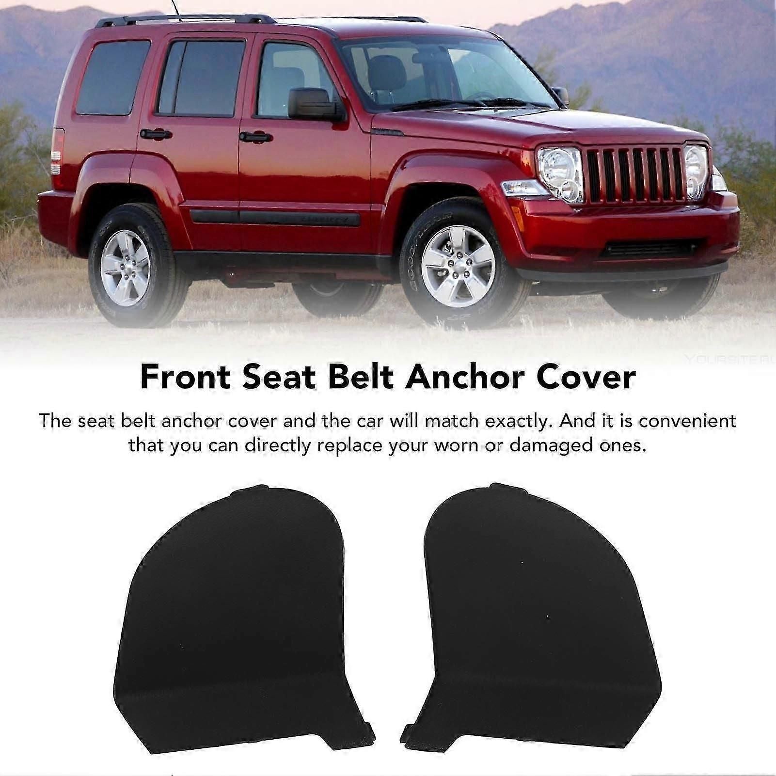 2pcs Front Right Left Seat Belt Anchor Cover 1DX41XDVAB Replacement for Jeep Liberty Automotive Interior Safety Component Upgrade Parts