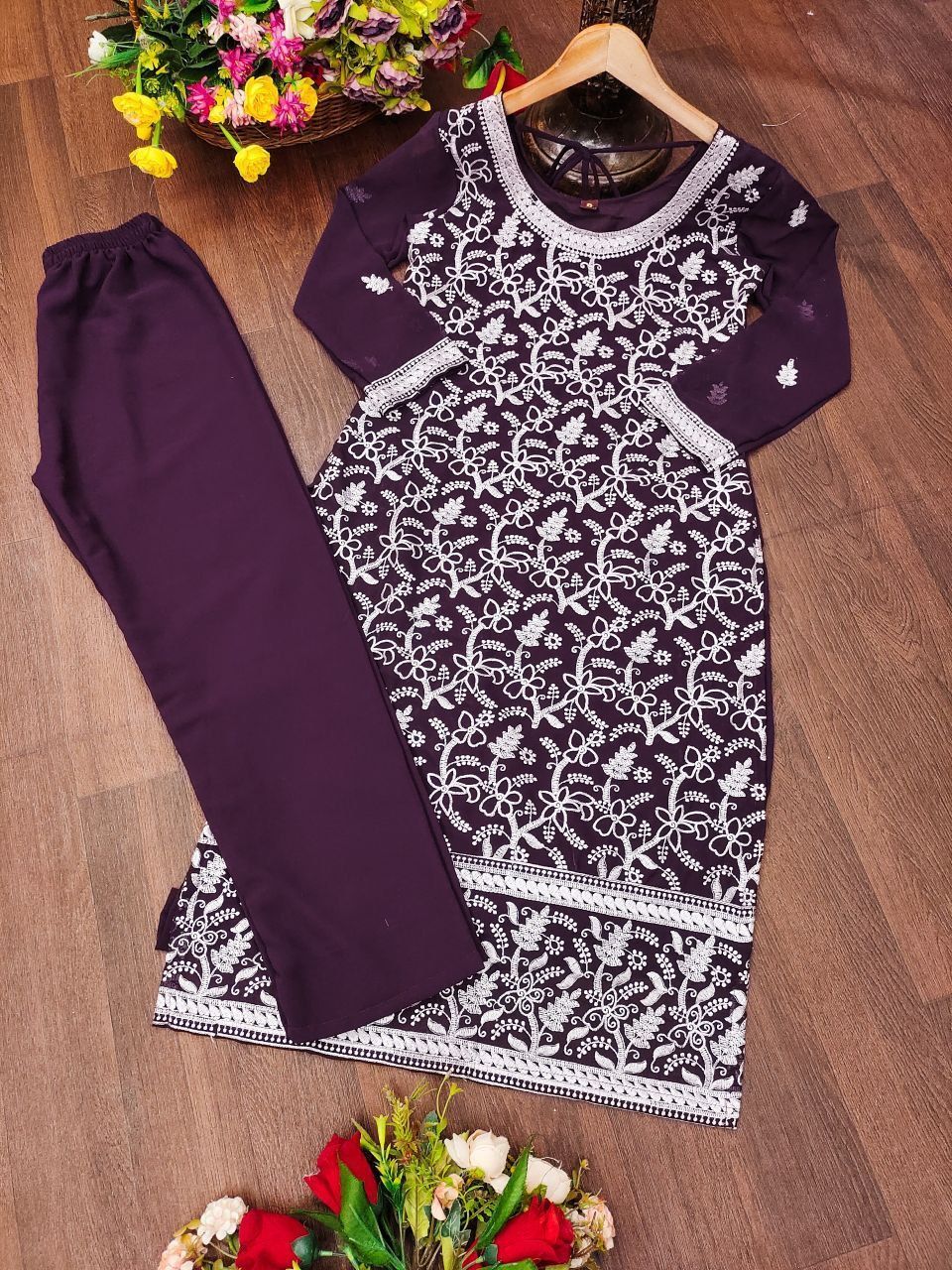 Fab Zone Women’s Designer Embroidered Kurti Suit With Heavy Work