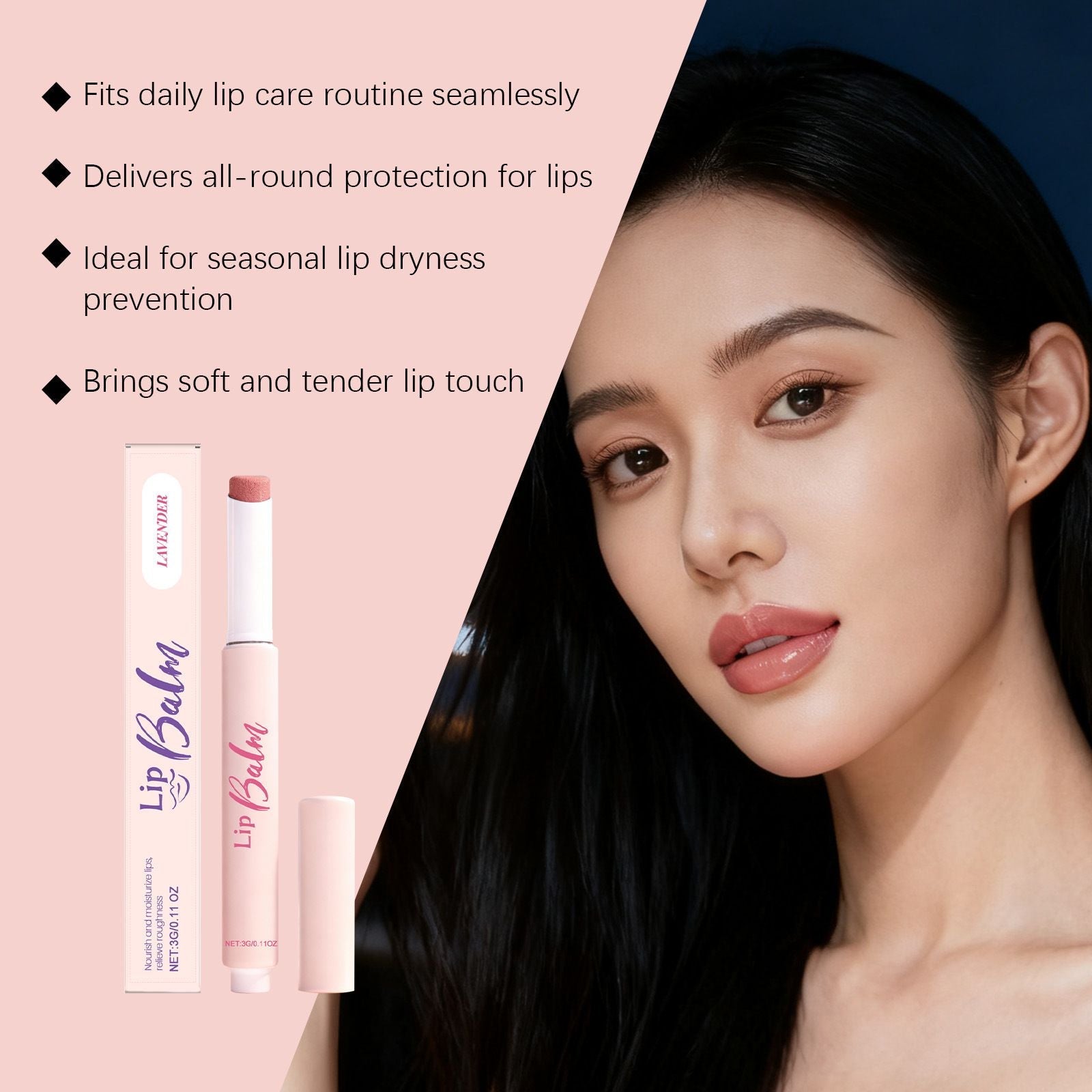 3g Lavender Lip Balm with Moisturizing and Smooth Care