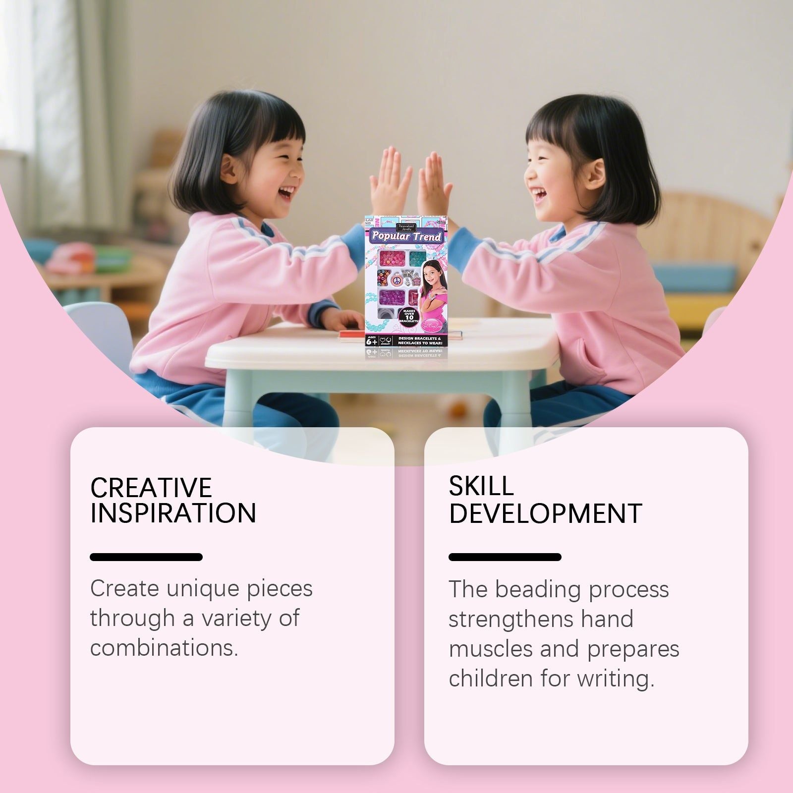 Creative Handicrafts for Kids, DIY Beaded Bracelets, Educational Toys, Parent-Child Fun ,1set