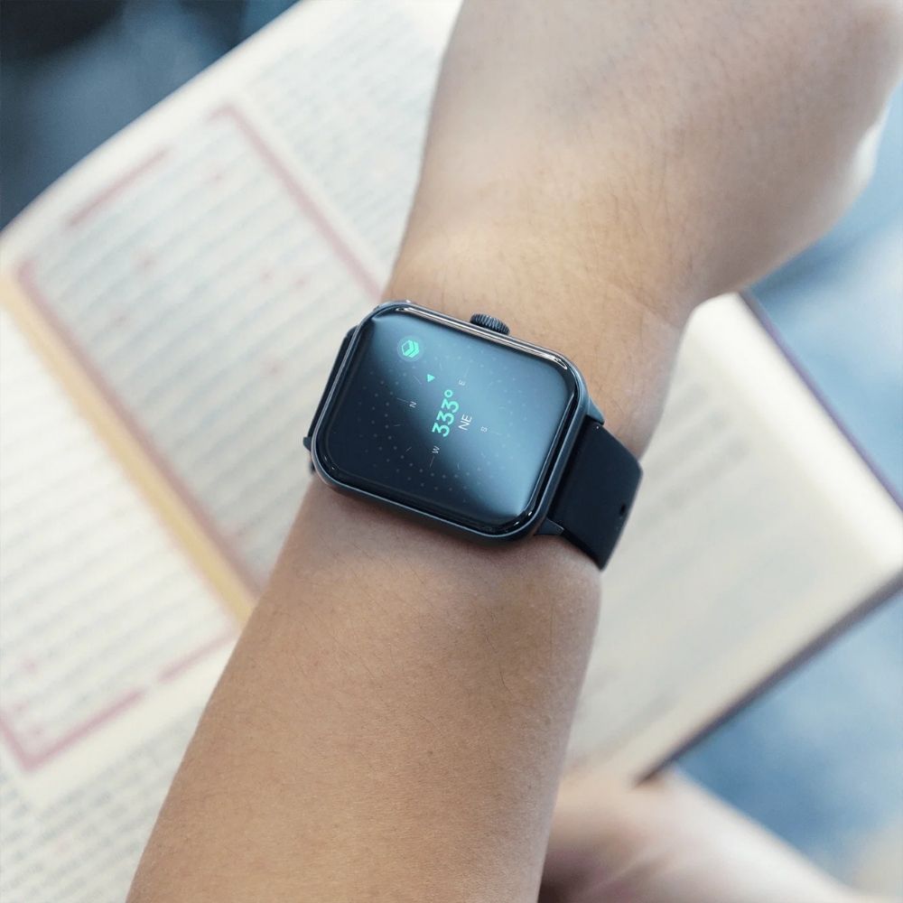 iQibla Qwatch S6 Islamic Smartwatch, 1.8-Inch Display, Prayer Times, Quran Audio & Health Tracking