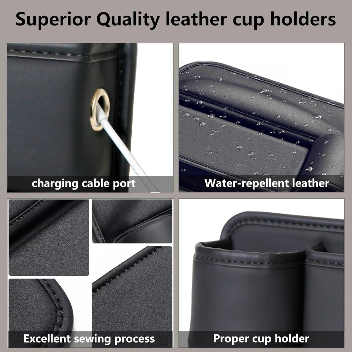 2 Packs Car Seat Gap Filler Organizer Seat Gap Storage Box with Cup Holders
